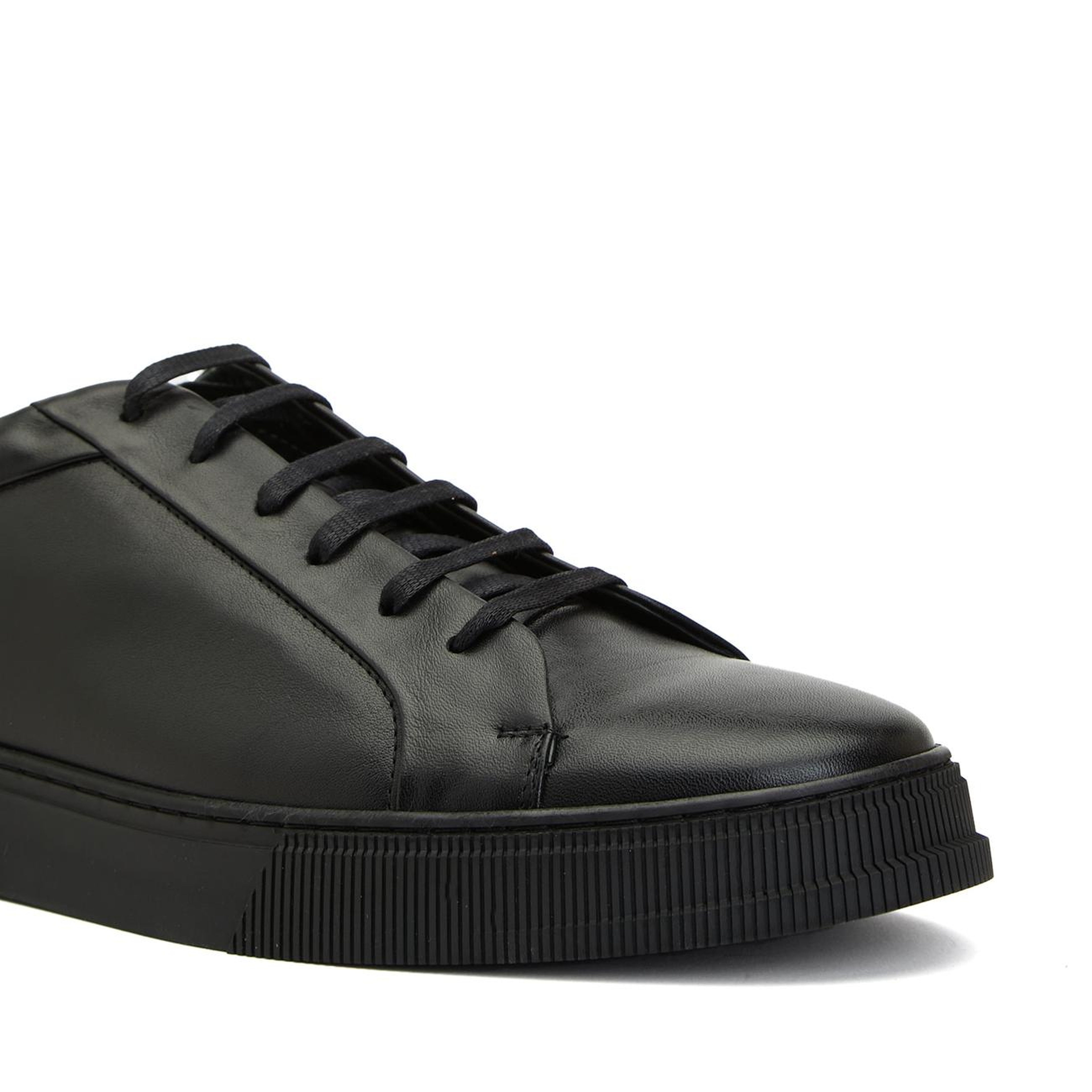 George Hogg Erkek Siyah Günlük Rahat Deri Sneaker