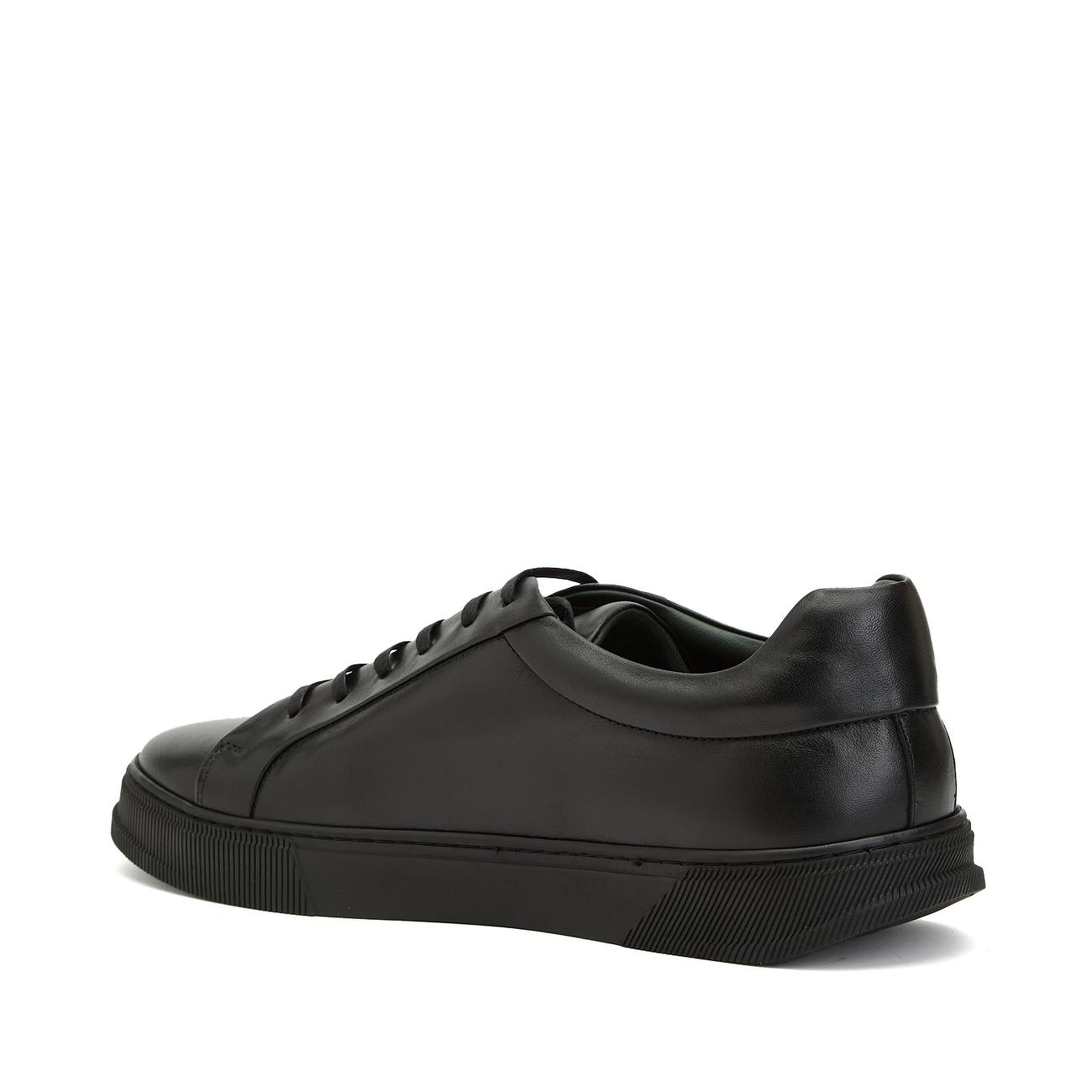 George Hogg Erkek Siyah Günlük Rahat Deri Sneaker