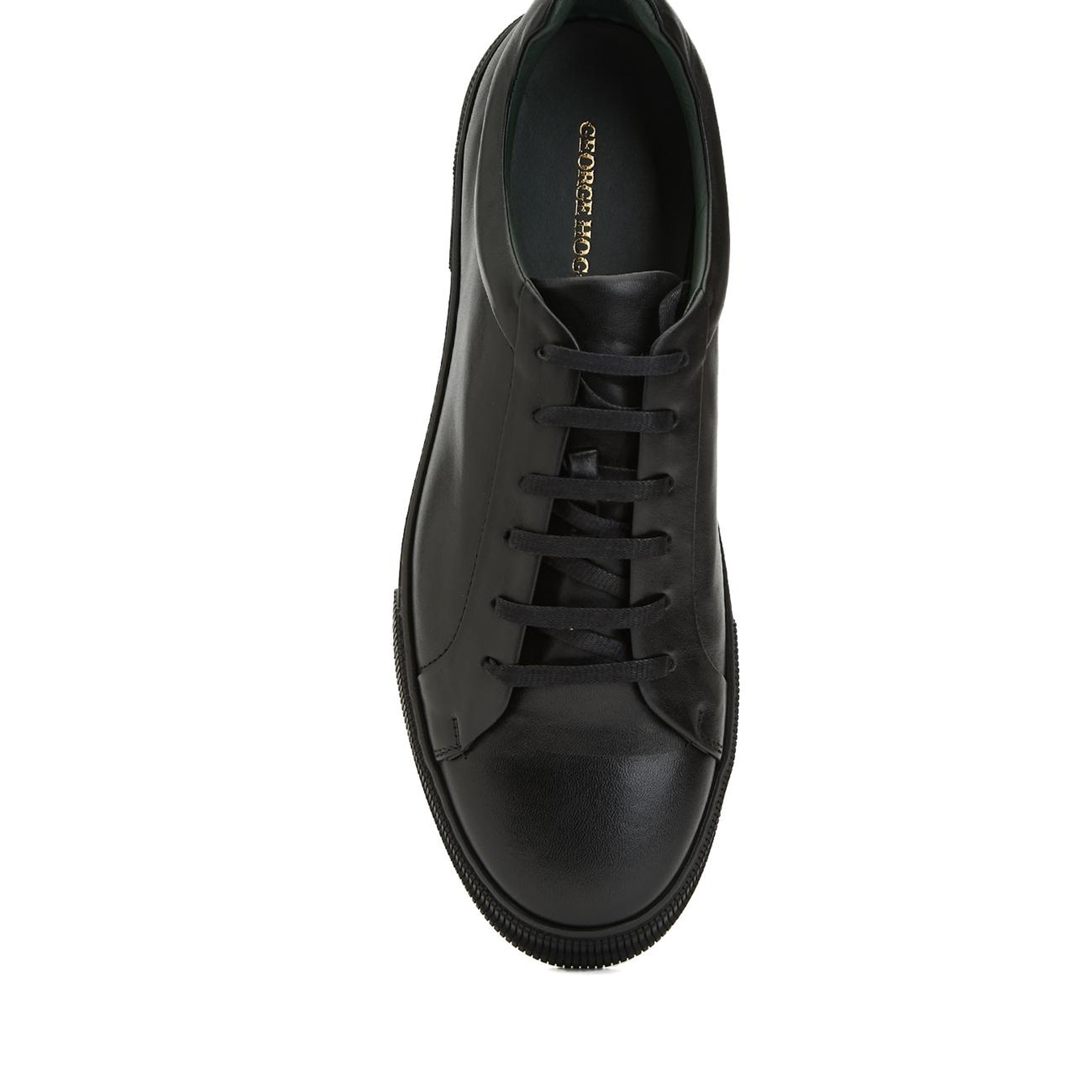 George Hogg Erkek Siyah Günlük Rahat Deri Sneaker