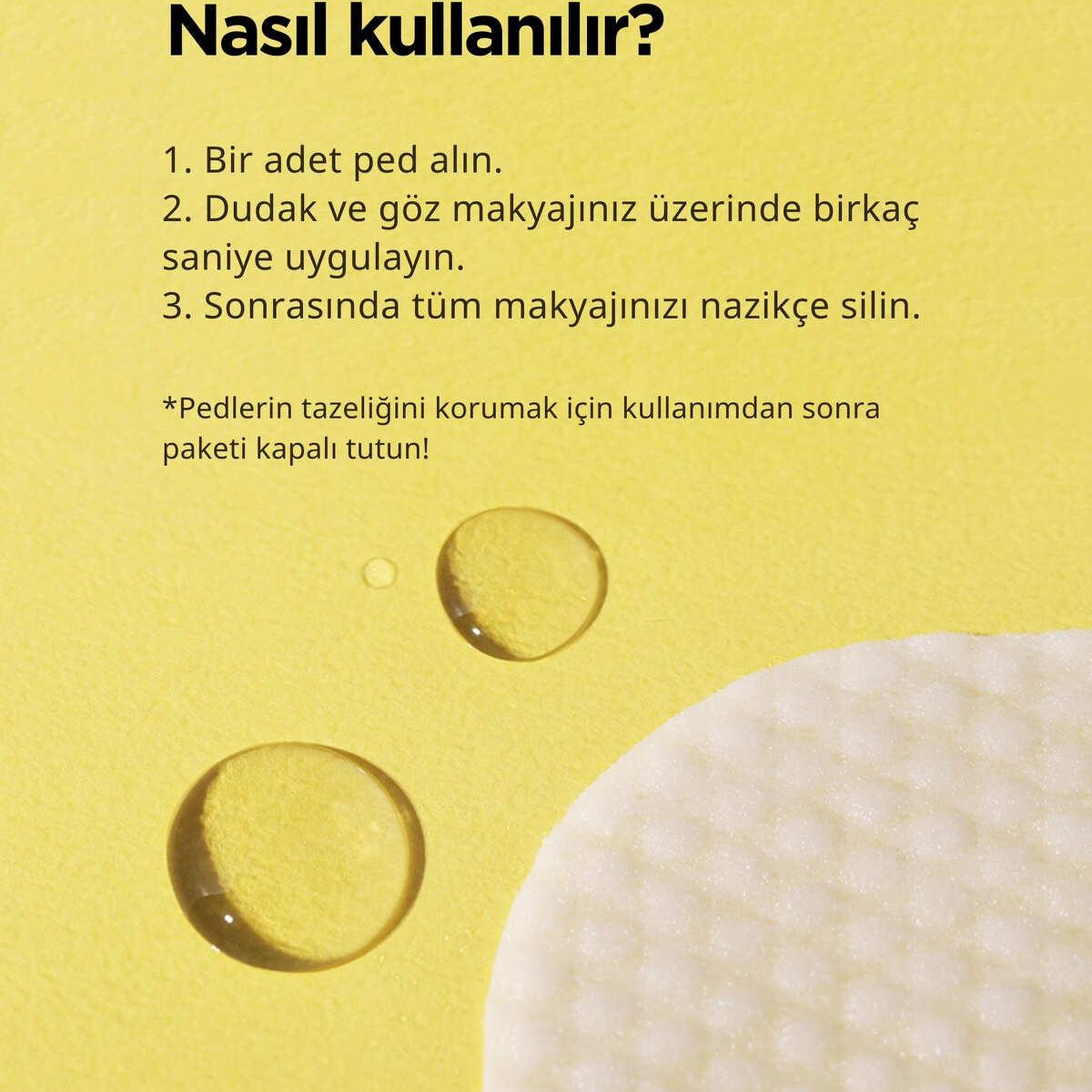 Ariul Stress Relieving Purefull Lip and Eye Remover Pad 10 Pads - Cildi Kurutmayan Dudak ve Göz Makyaj Arındırıcı Pamuk Ped