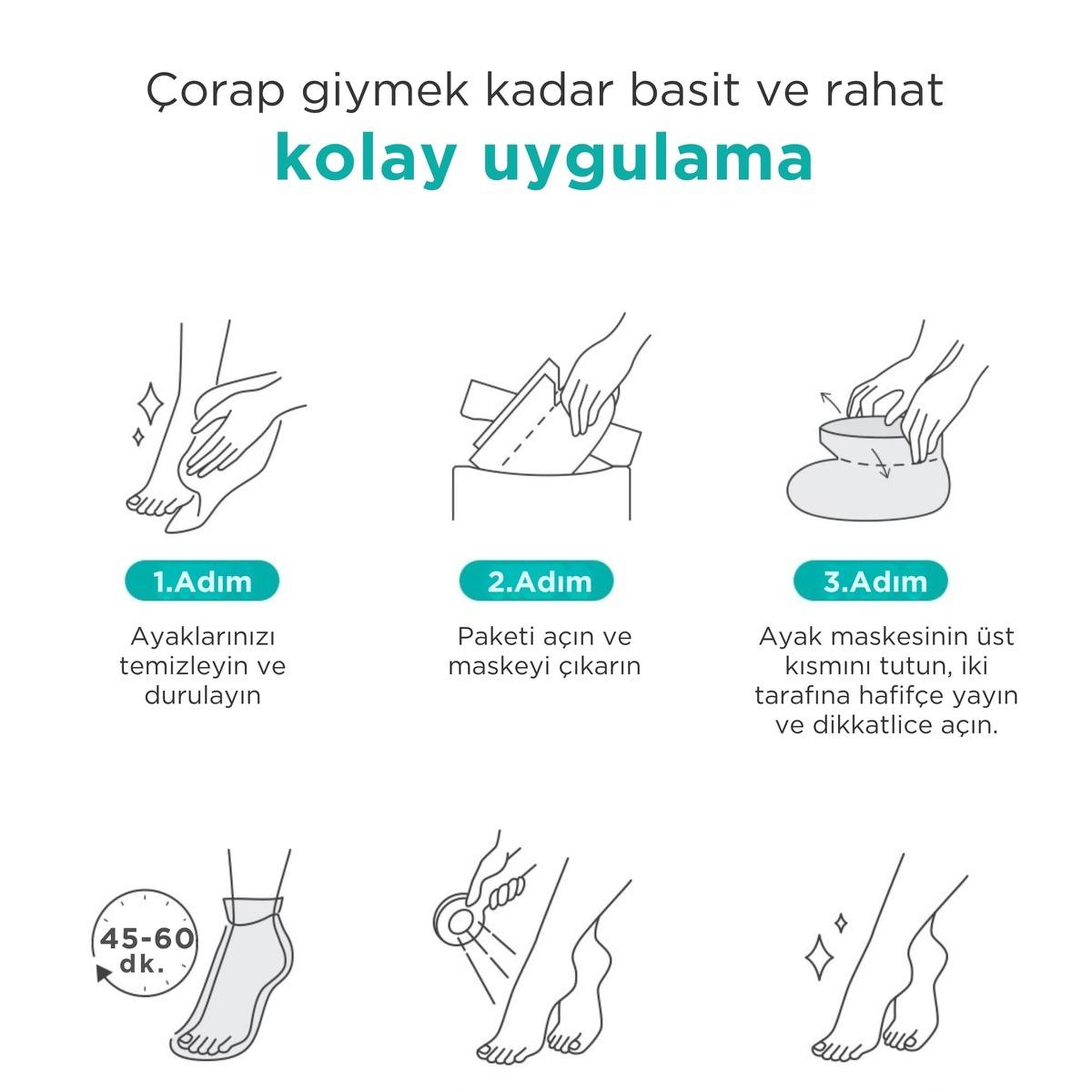 Ariul Smooth & Pure Foot Peeling Mask Sheet 2 Pairs - Çorap Tipi Yenileyici Ayak Peeling Maskesi 2 Çift (4 Adet)