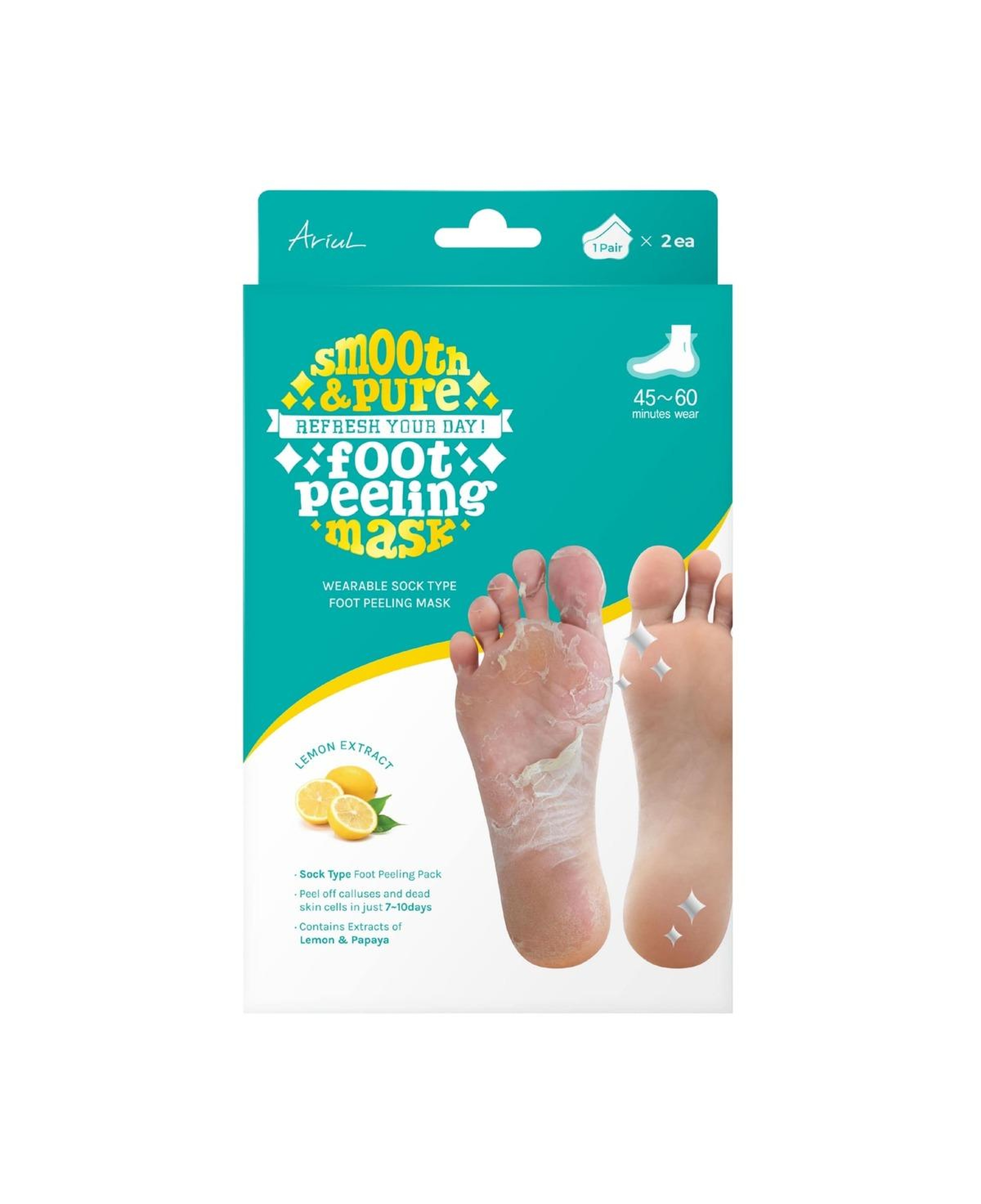 Ariul Smooth & Pure Foot Peeling Mask Sheet 2 Pairs - Çorap Tipi Yenileyici Ayak Peeling Maskesi 2 Çift (4 Adet)