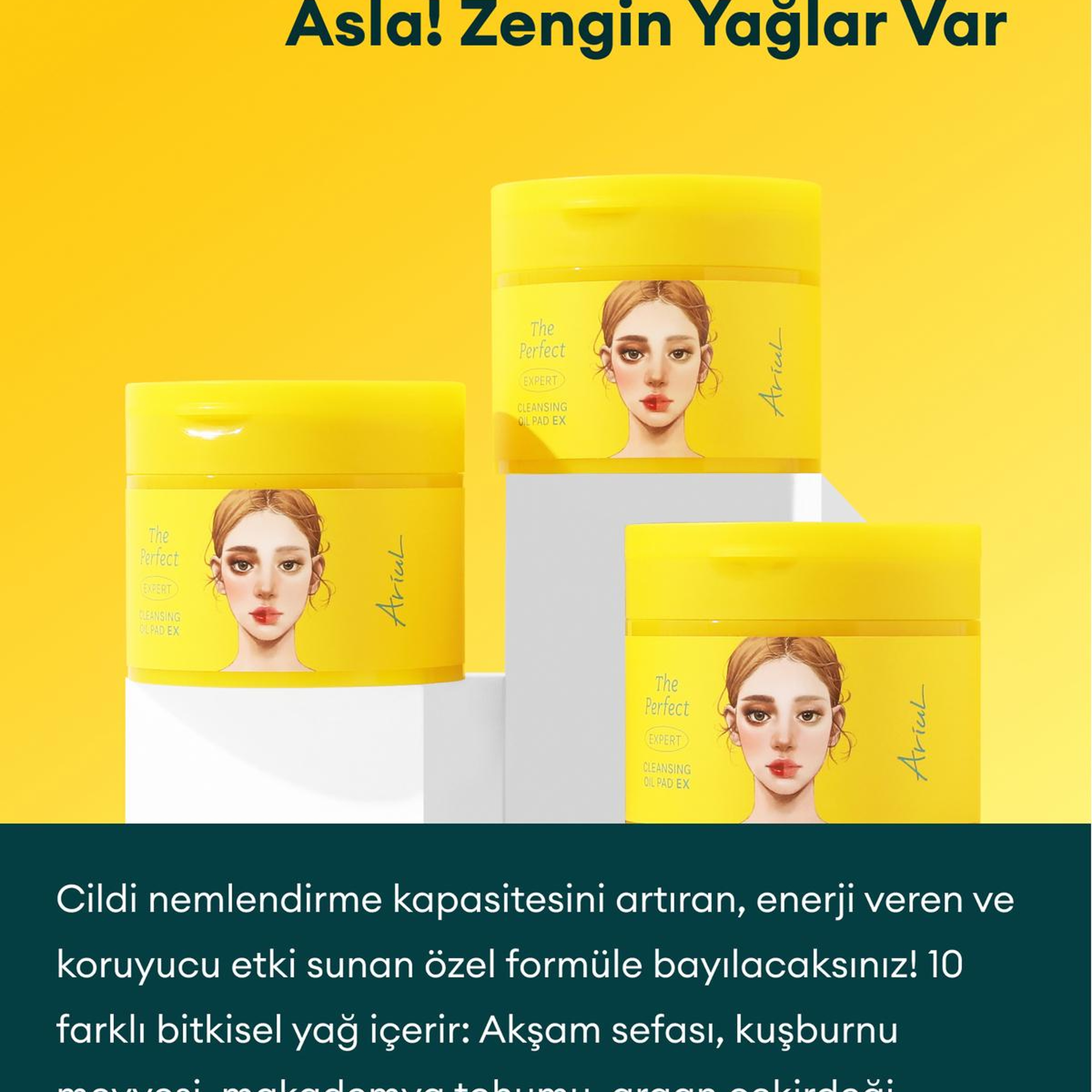 Ariul The Perfect Cleansing Oil Pad EX 60 sheets - Yağ Bazlı Vegan Derinlemesine Cilt Temizleme Pedi
