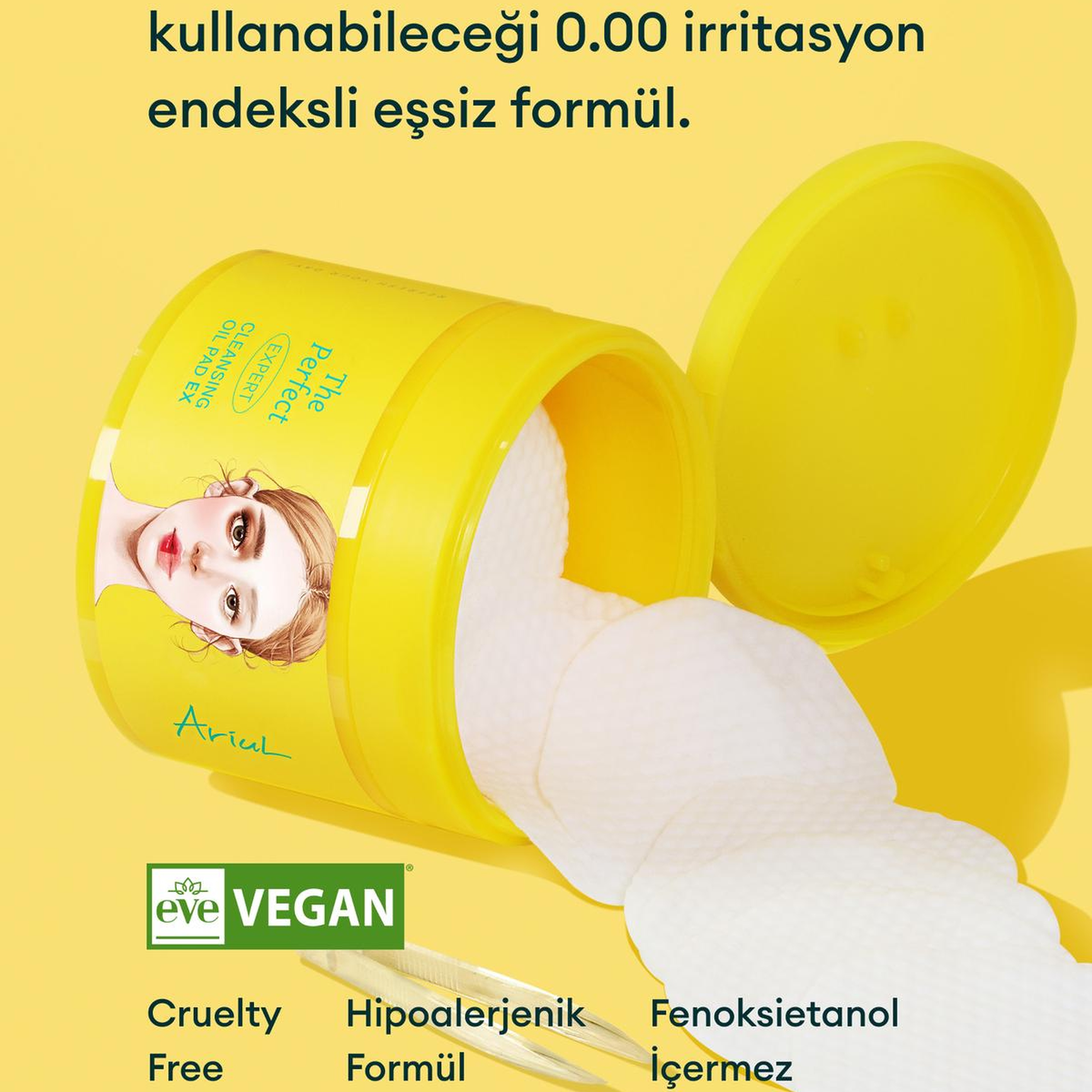 Ariul The Perfect Cleansing Oil Pad EX 60 sheets - Yağ Bazlı Vegan Derinlemesine Cilt Temizleme Pedi