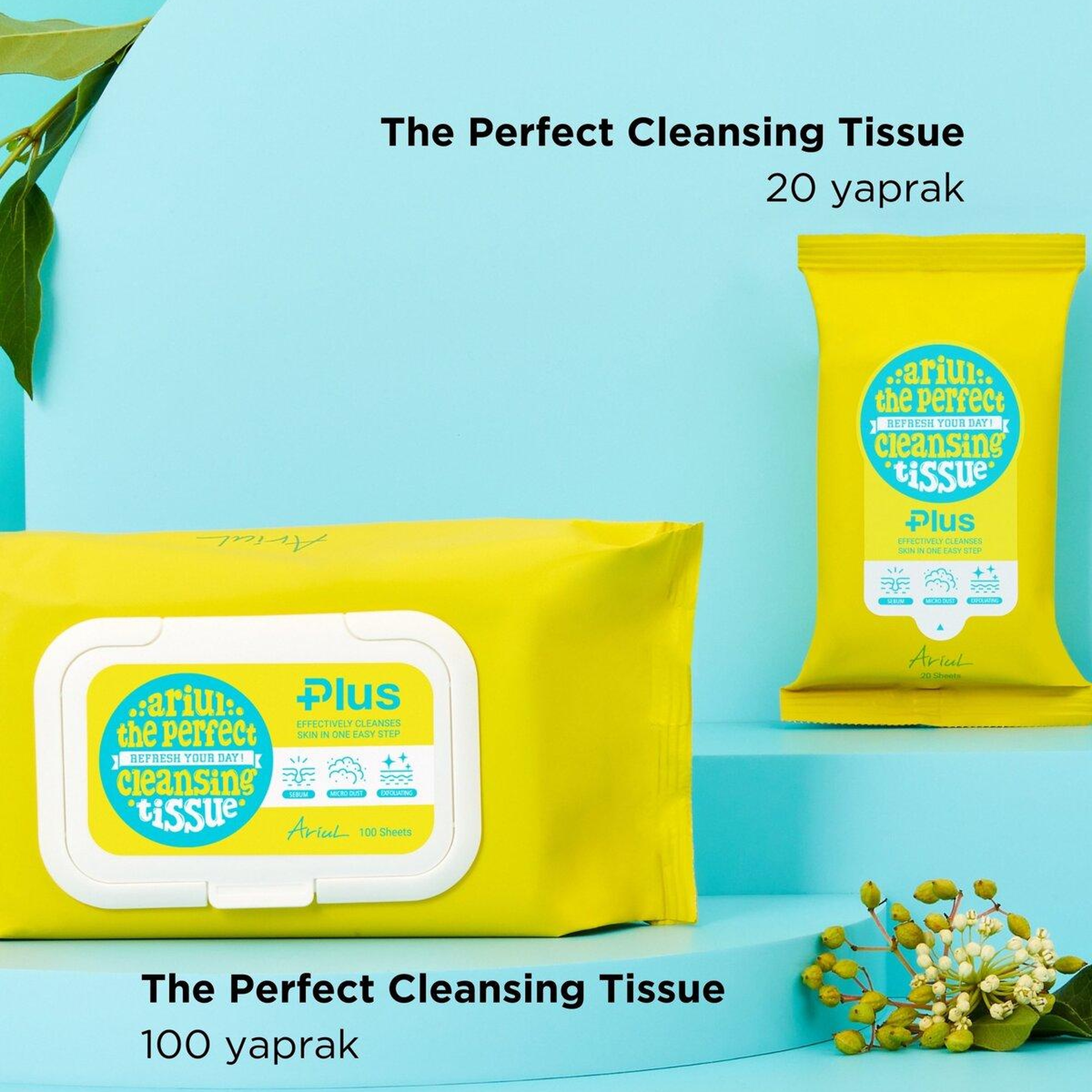Ariul The Perfect Cleansing Tissue Plus (100 Sheets) - Tek Adımda Cilt ve Makyaj Temizleme Mendili (100 Adet)
