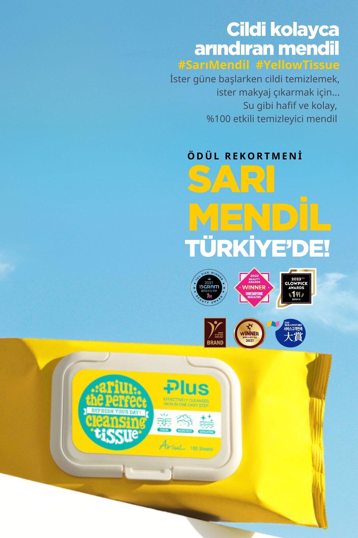 Ariul The Perfect Cleansing Tissue Plus (100 Sheets) - Tek Adımda Cilt ve Makyaj Temizleme Mendili (100 Adet)