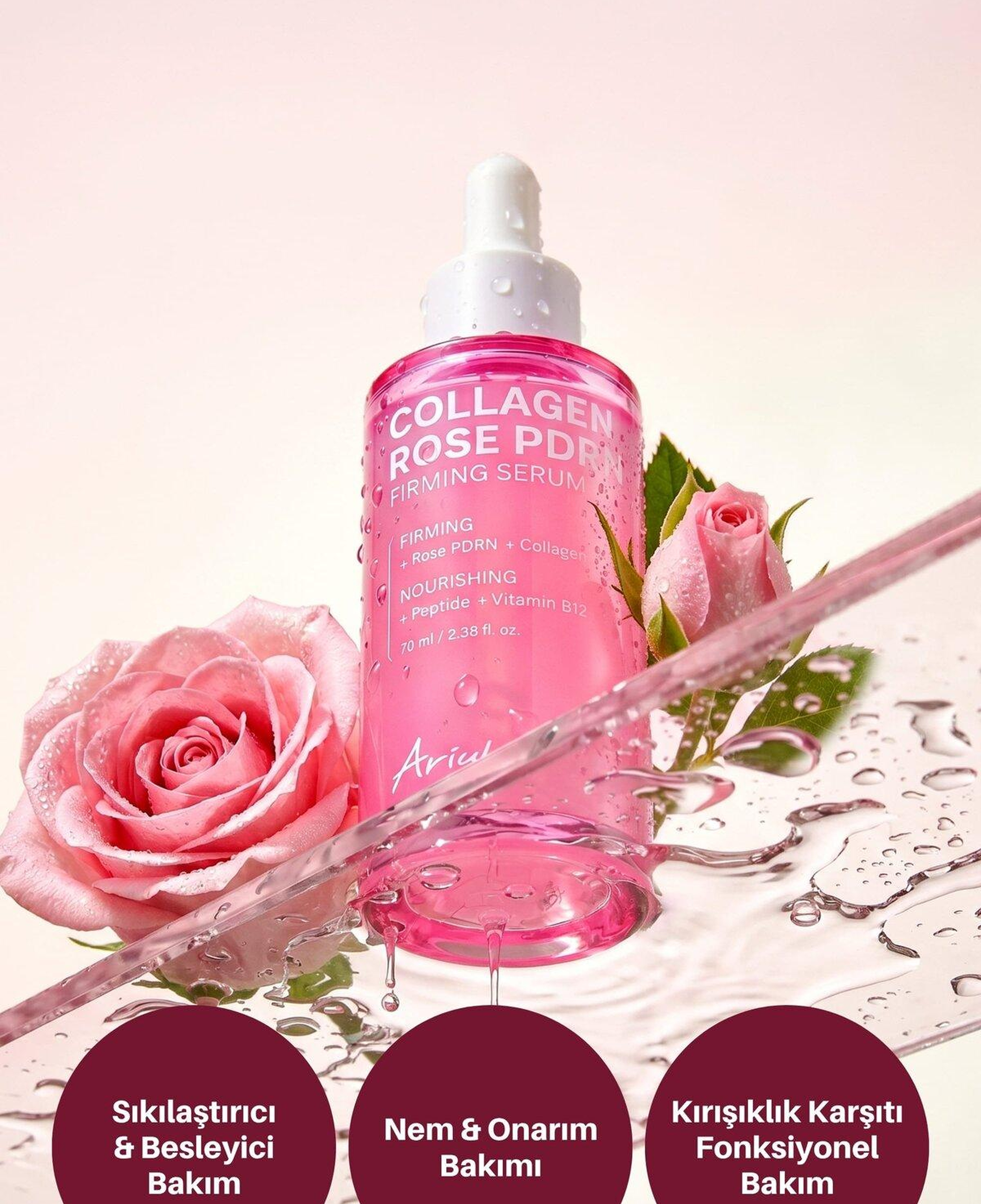 Ariul Collagen Rose PDRN Firming Serum - Gül PDRN & Kolajen Sıkılaştırıcı Serum