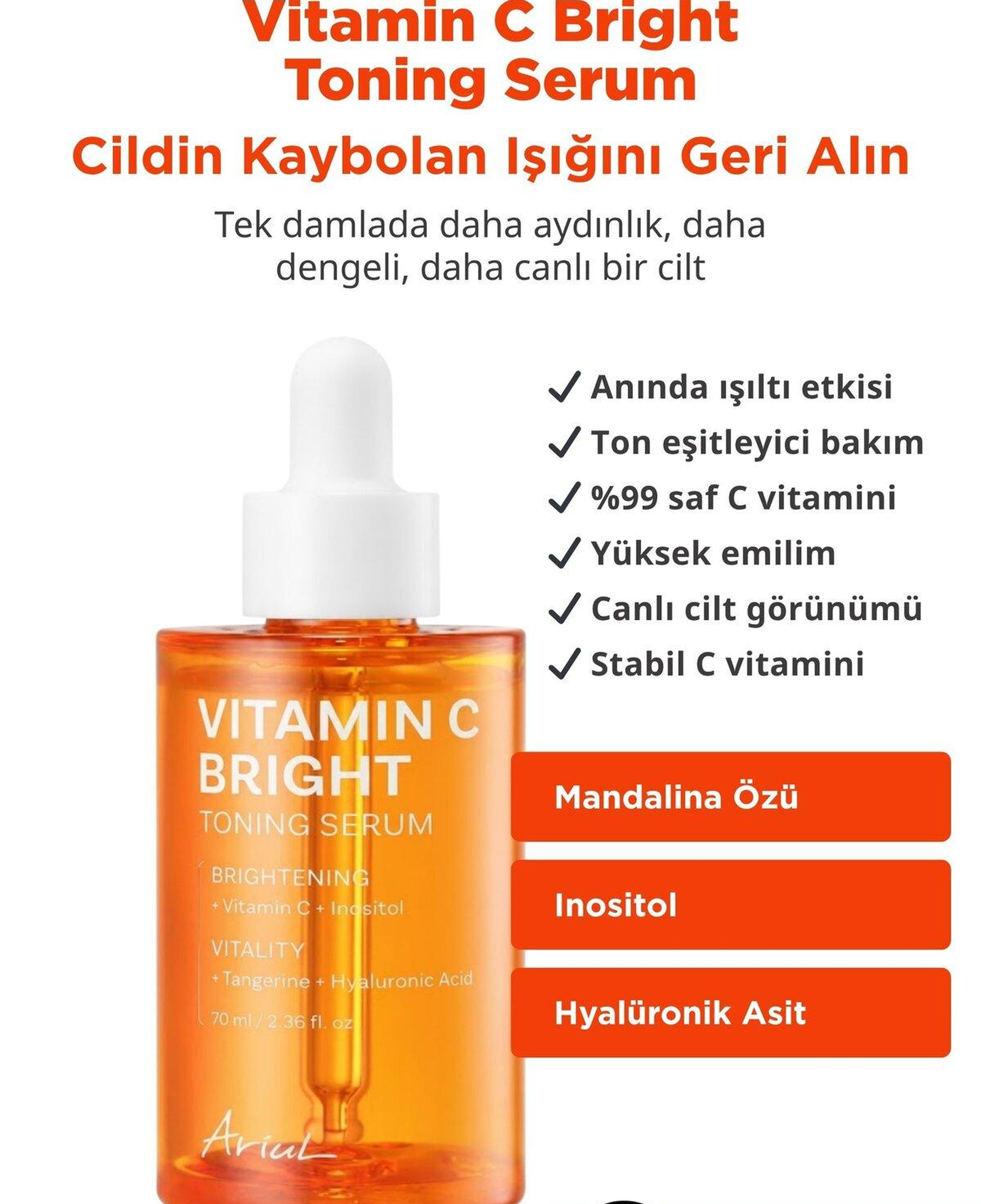 Ariul Vitamin C Bright Toning Serum - C Vitaminli Leke Karşıtı Aydınlatıcı Serum