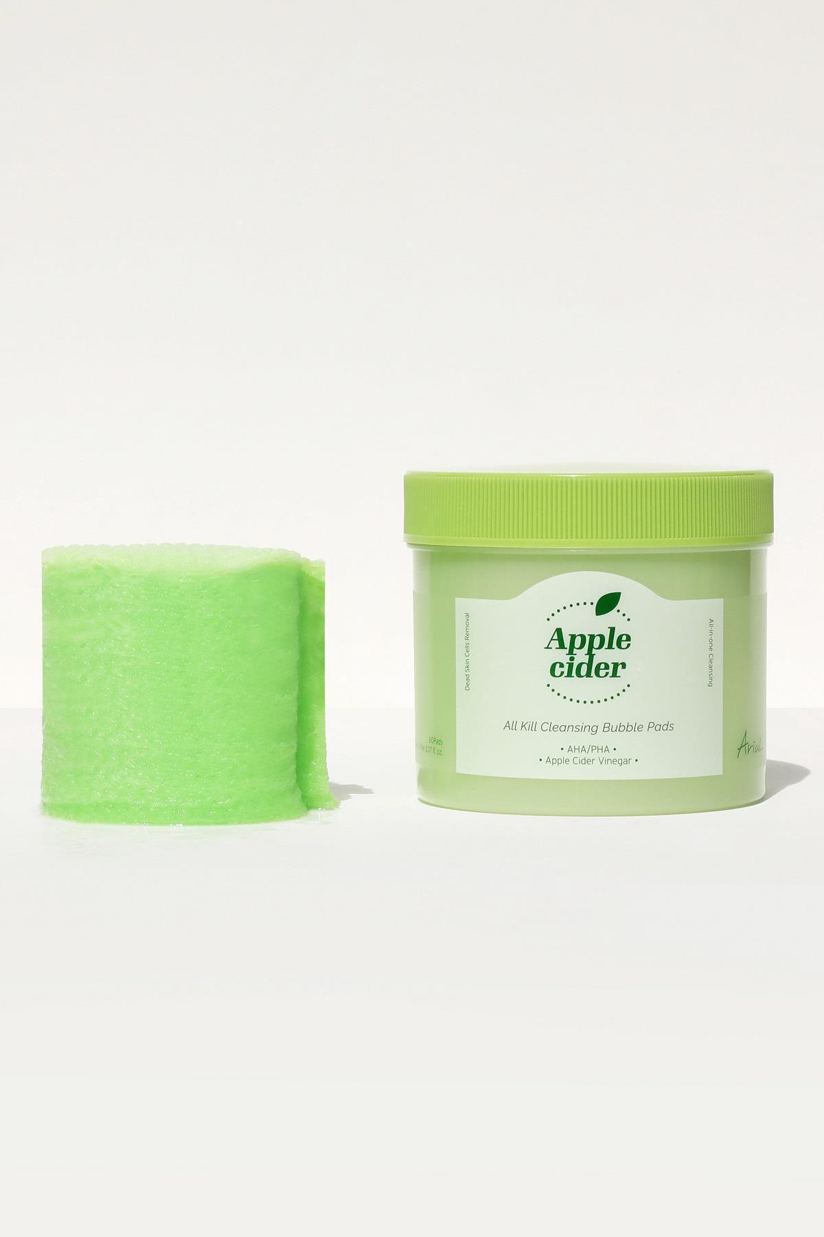 Ariul Apple Cider All Kill Cleansing Bubble Pads 60 Pads - Elma Sirkeli Sebum Dengeleyici & Peeling Etkili Temizleyici Ped