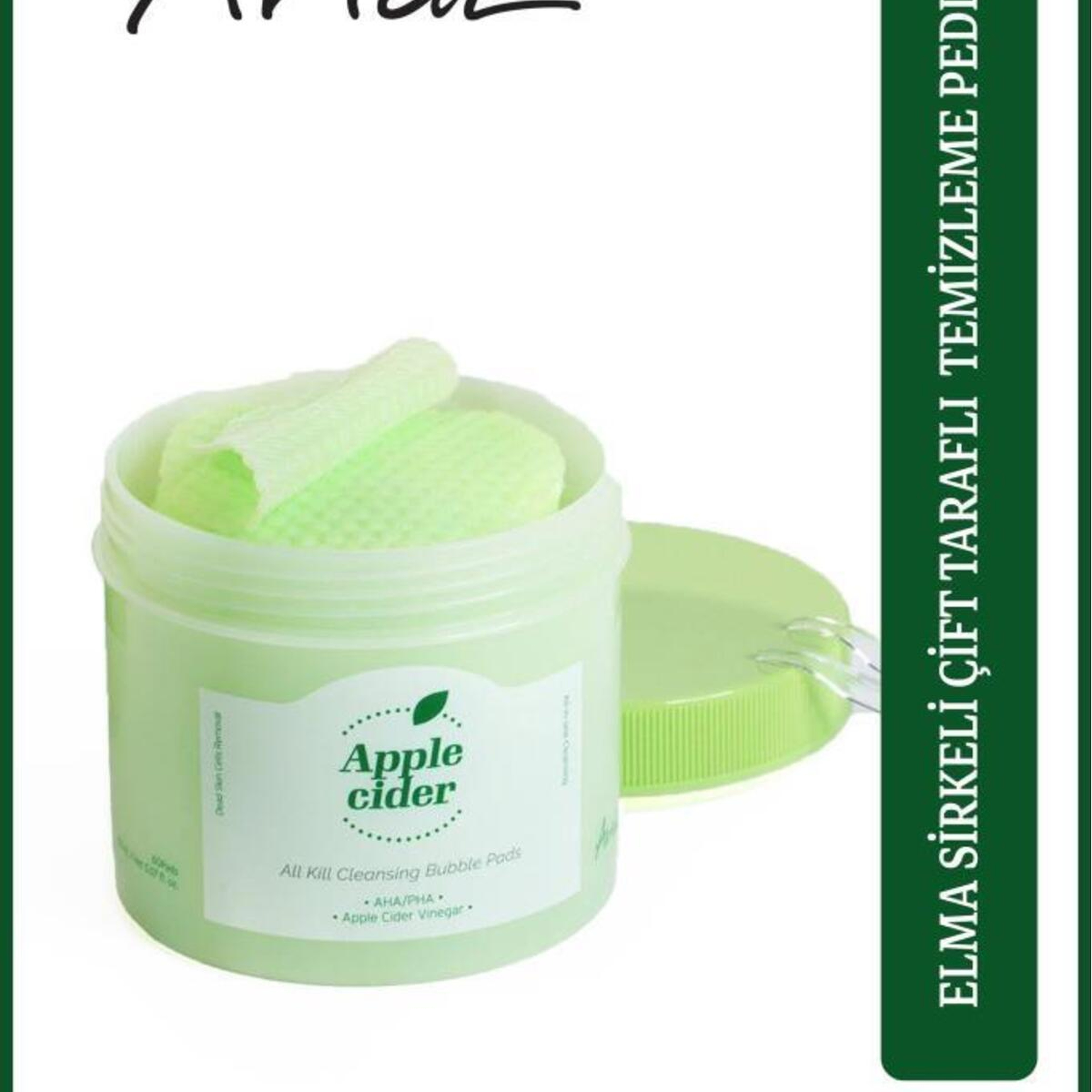 Ariul Apple Cider All Kill Cleansing Bubble Pads 60 Pads - Elma Sirkeli Sebum Dengeleyici & Peeling Etkili Temizleyici Ped