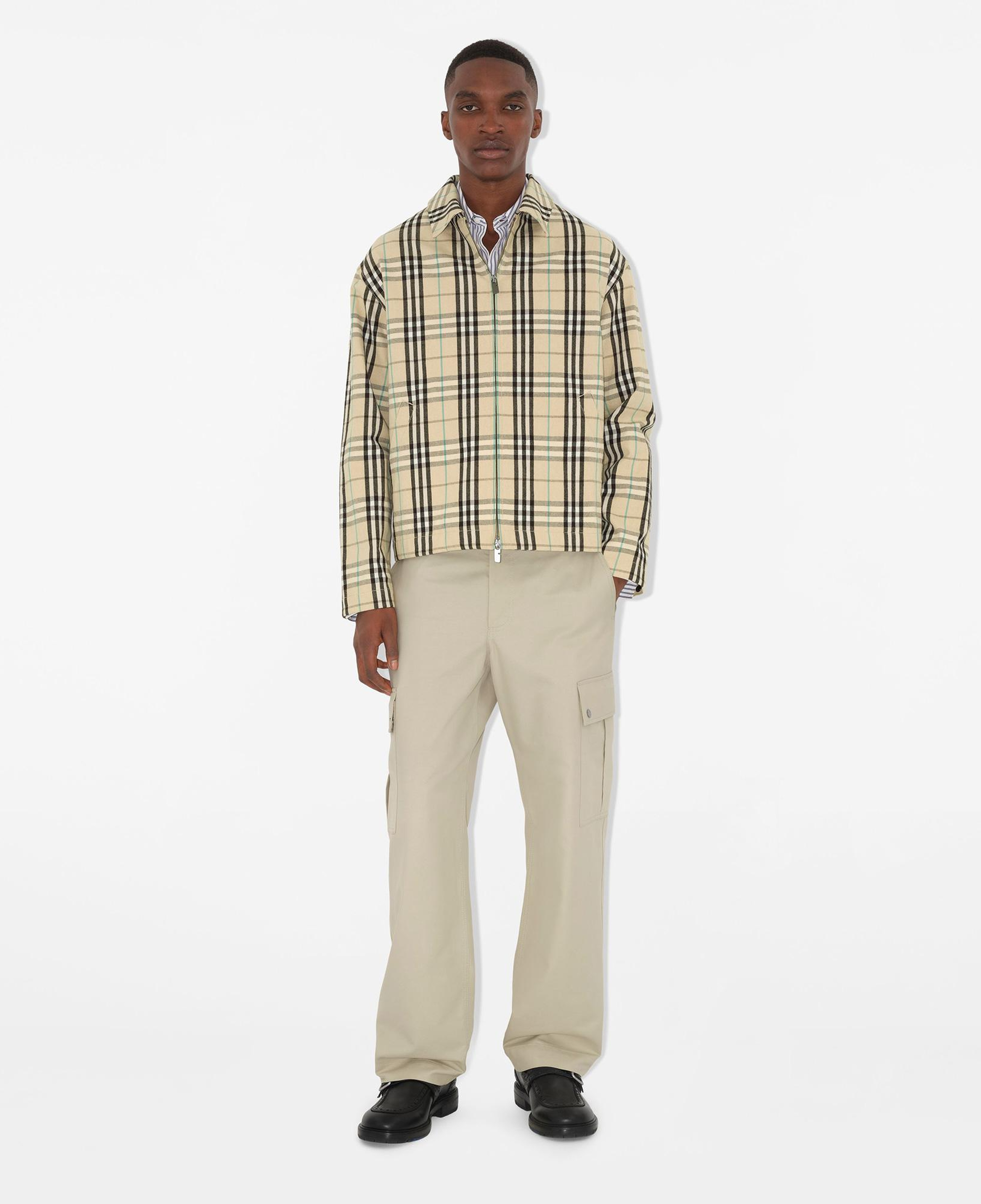 Burberry Cas Cotton Harrington Erkek Bej Mont