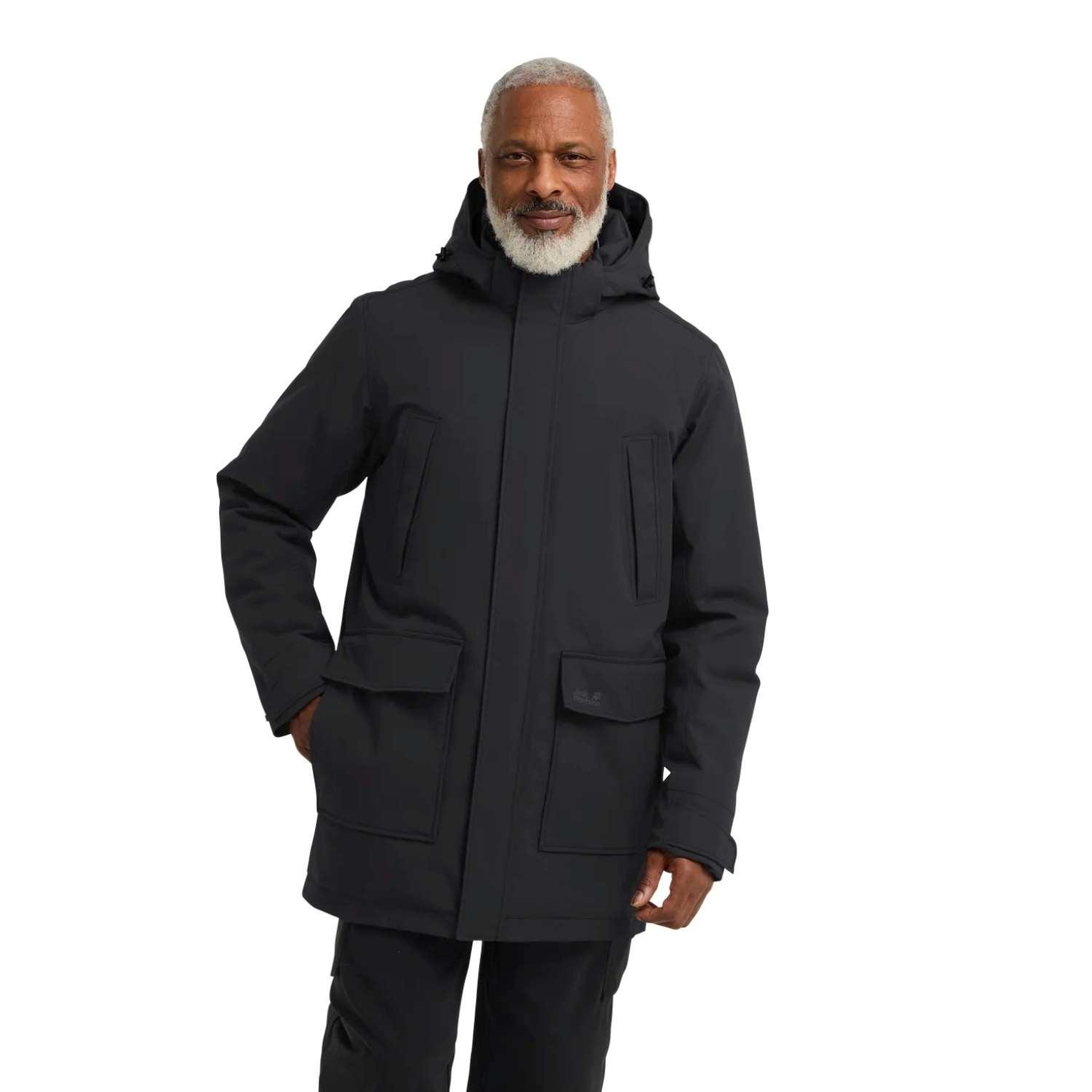 Jack Wolfskin Canyon Shield Parka Erkek Siyah Outdoor Ceketi