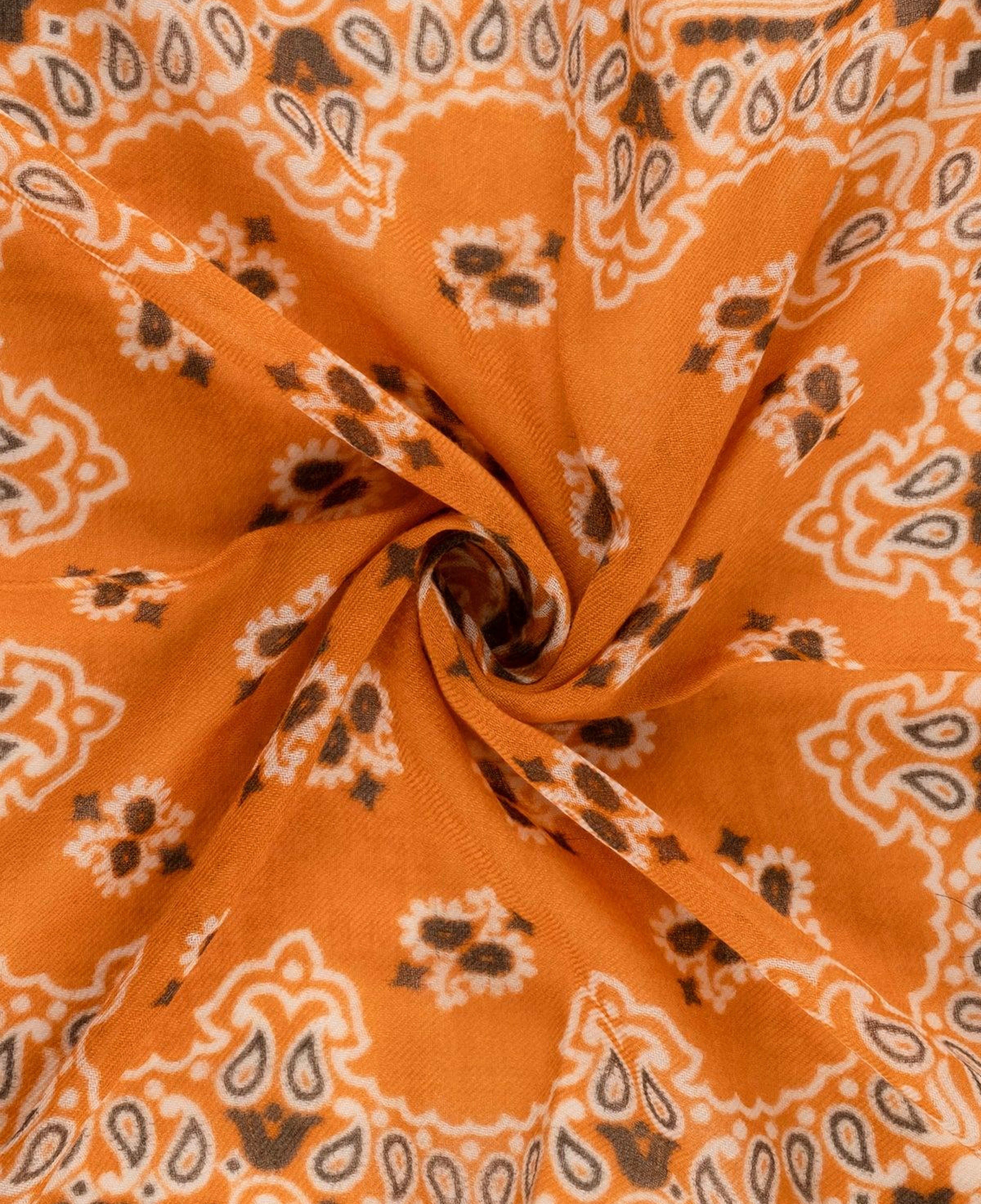Turuncu Jas Baskılı Bandana 70x70 cm