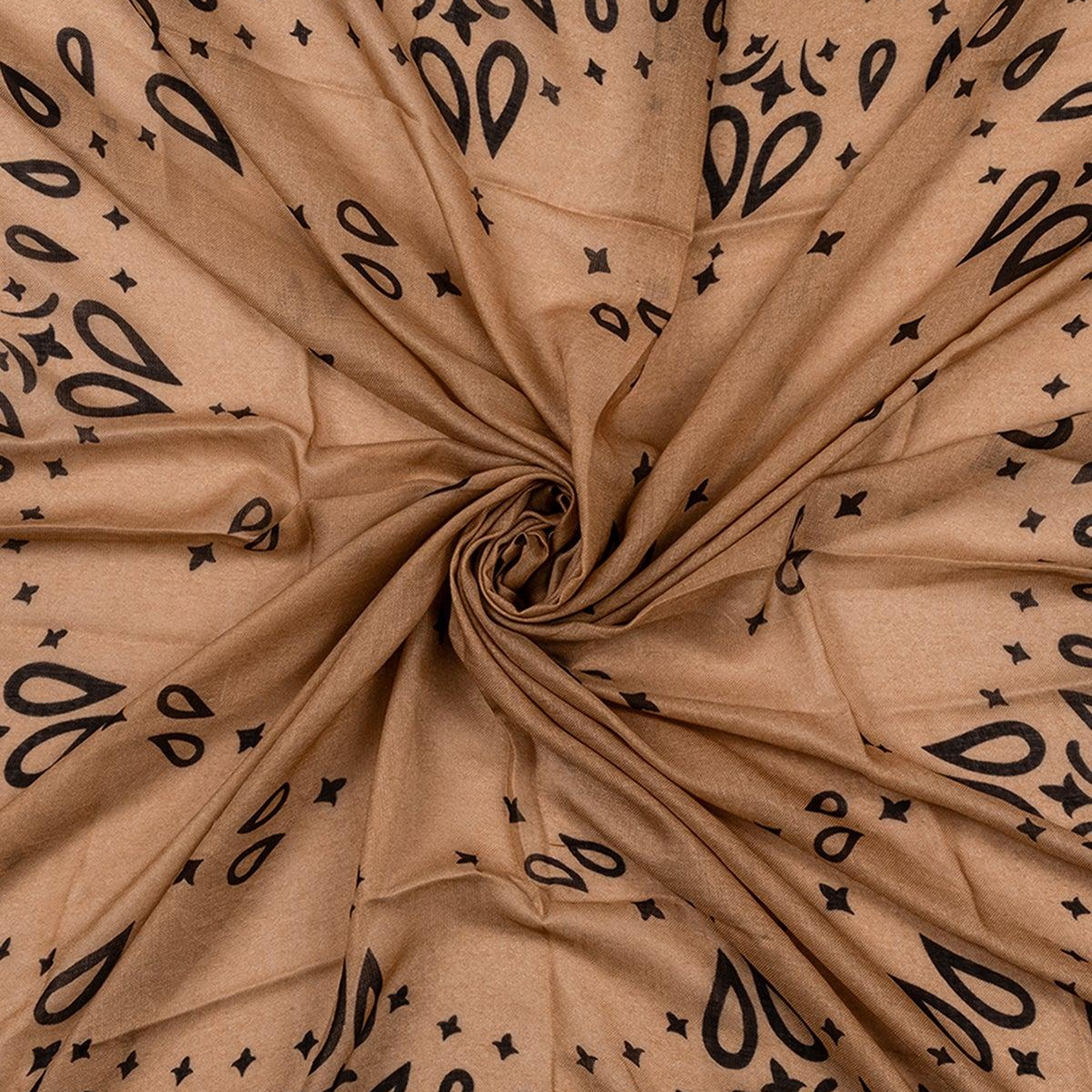 Bej Jas ipekli Baskılı Pareo Şal 140x140 cm