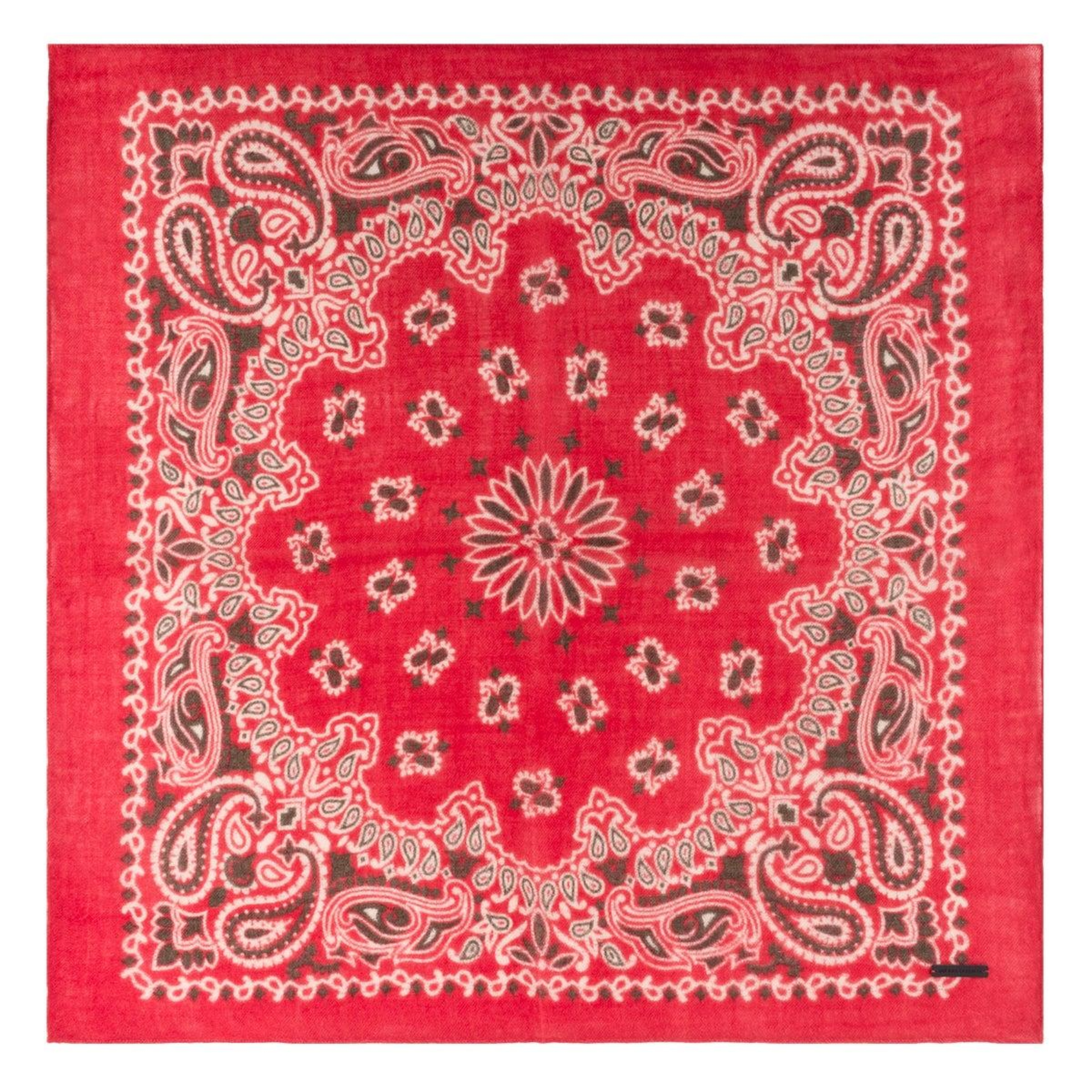 Kırmızı Jas Baskılı Bandana 70x70 cm
