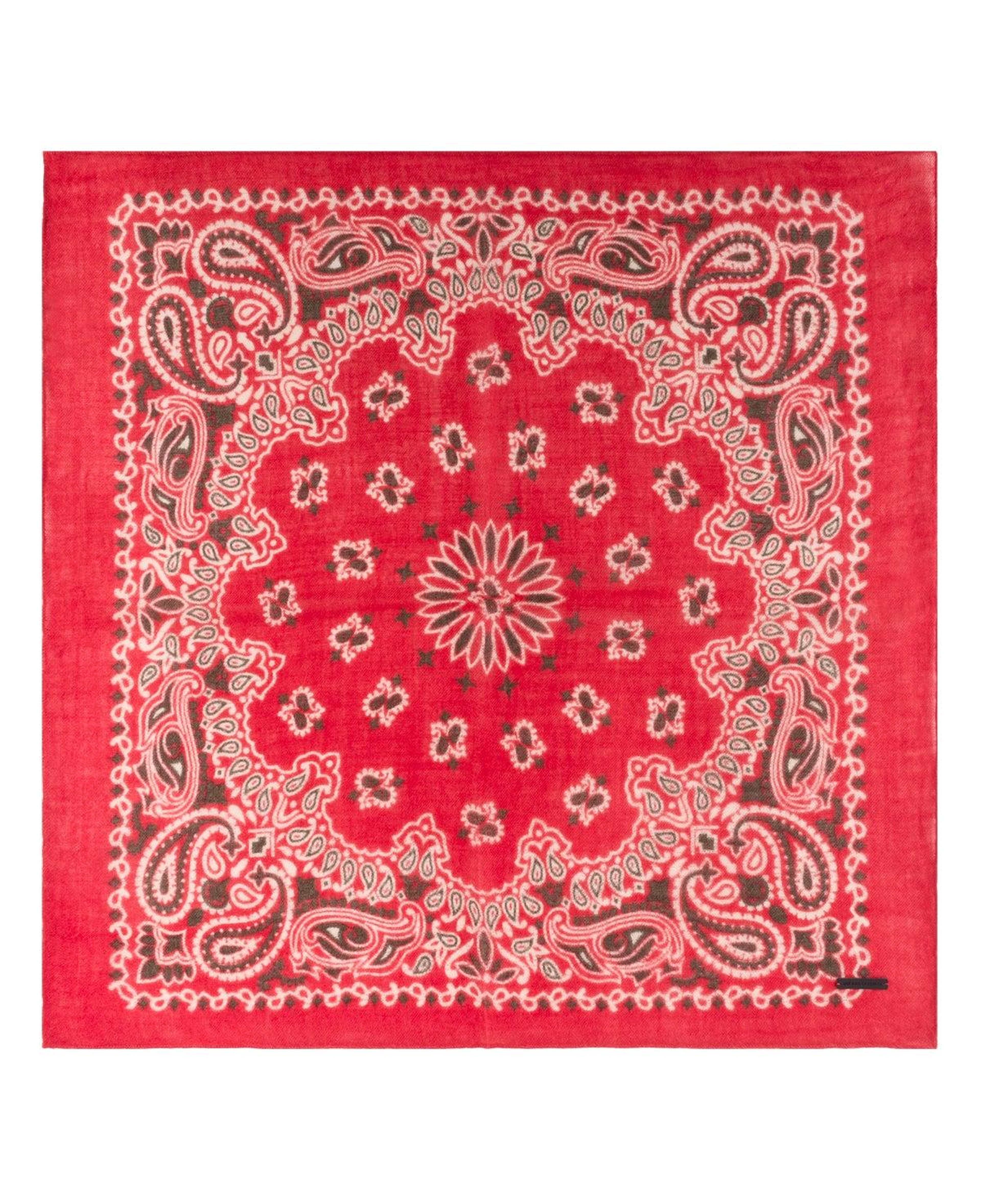 Kırmızı Jas Baskılı Bandana 70x70 cm