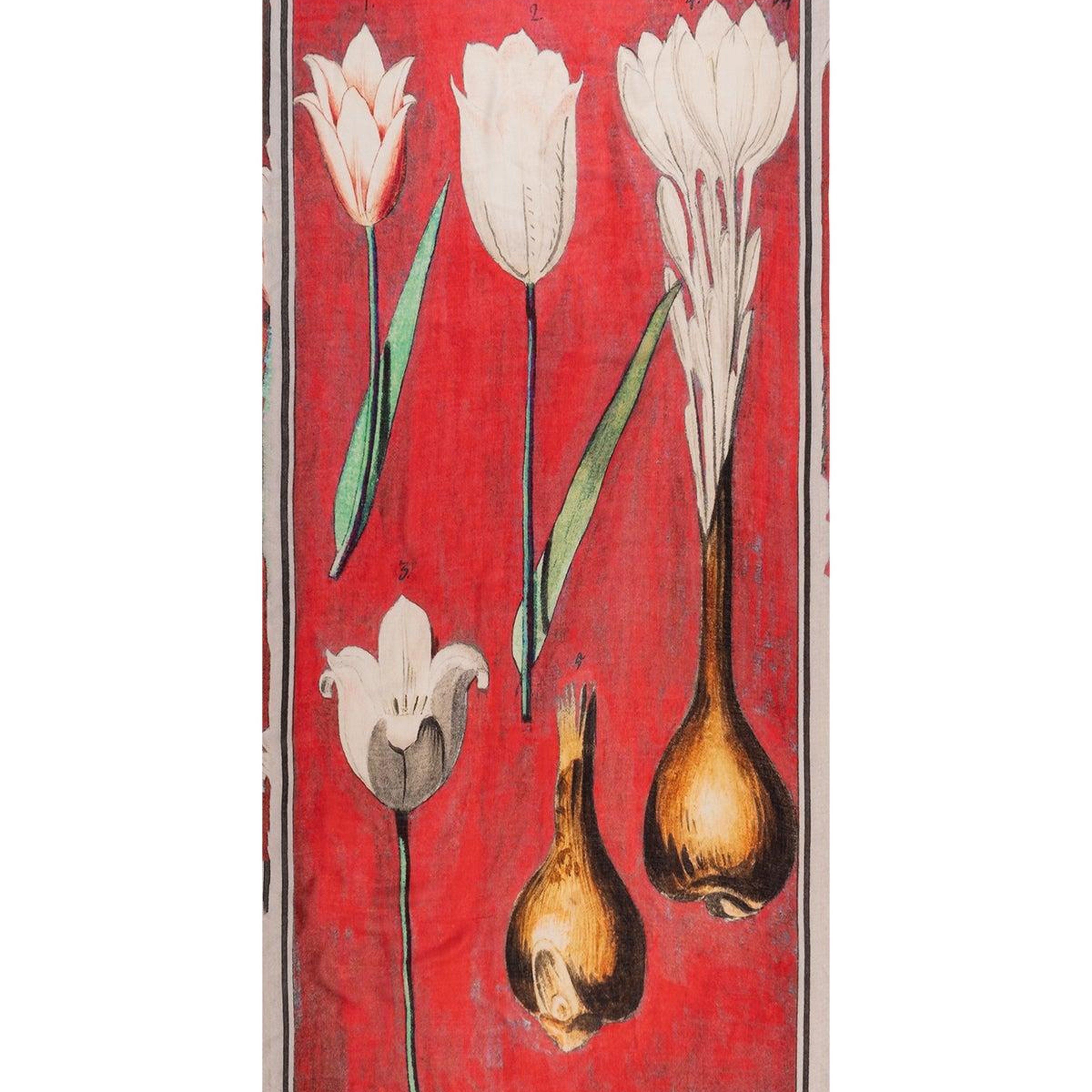 Kırmızı Jas İpekli Baskılı Pareo Şal 70x180 cm