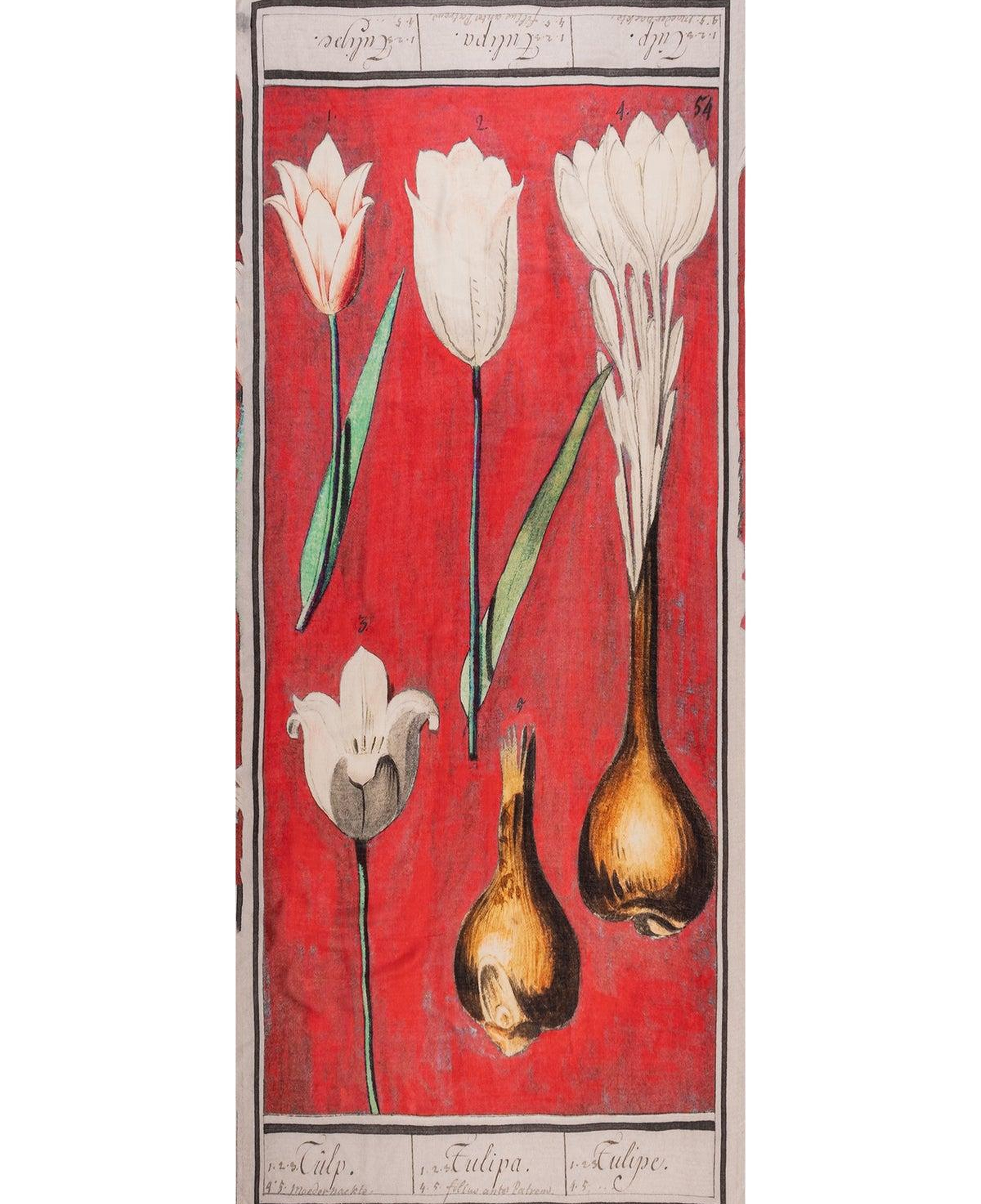 Kırmızı Jas İpekli Baskılı Pareo Şal 70x180 cm