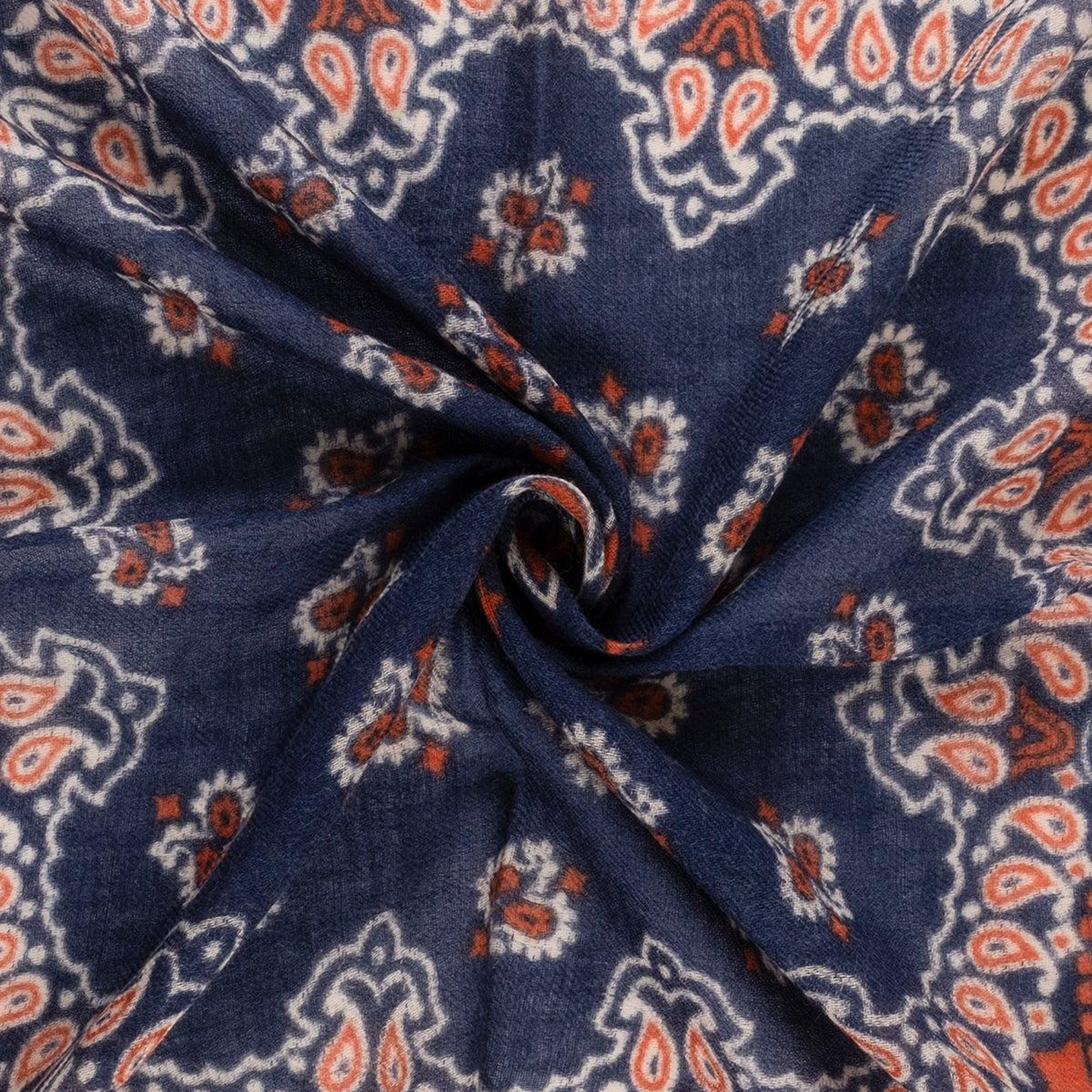 Lacivert Jas Baskılı Bandana 70x70 cm