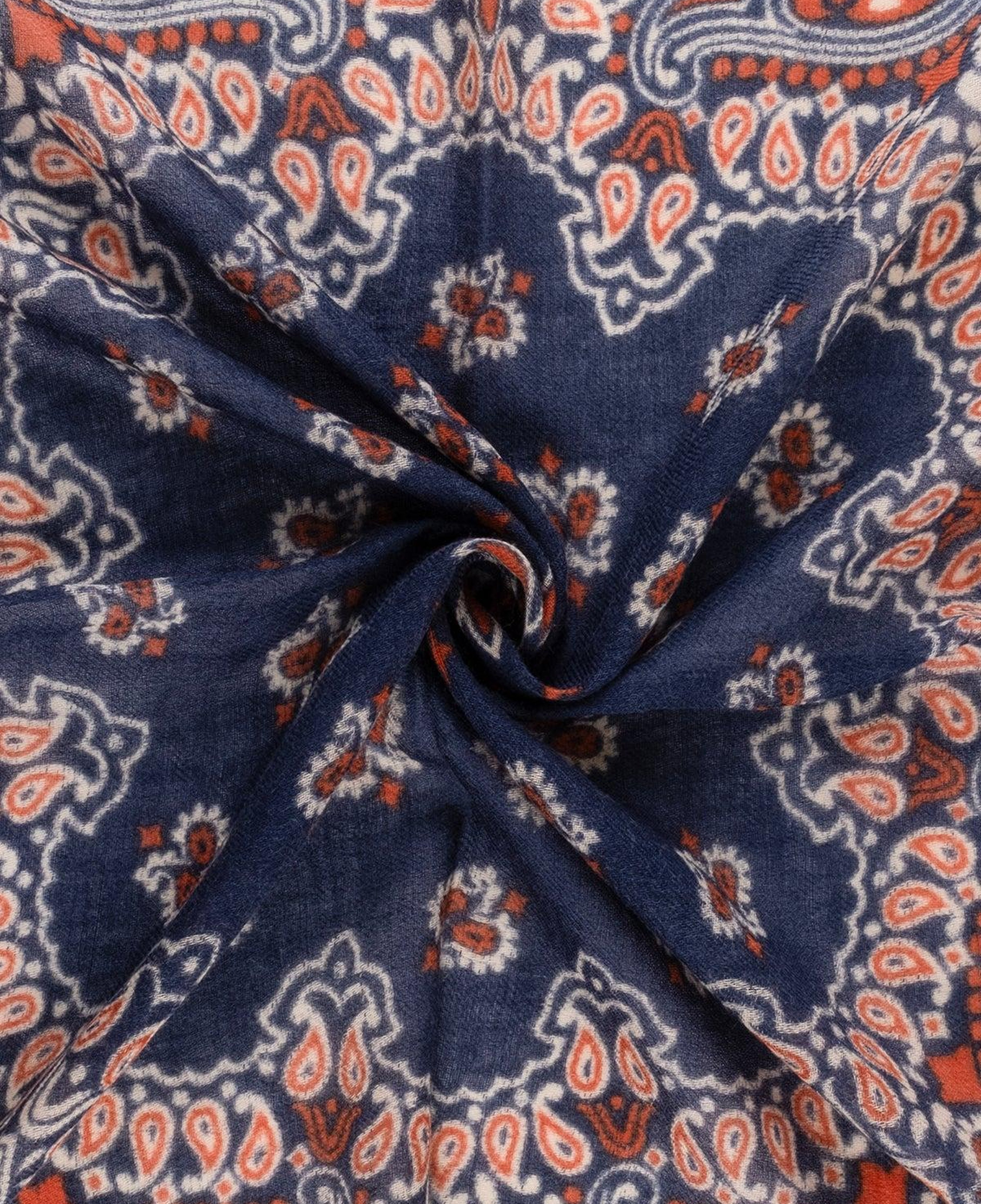 Lacivert Jas Baskılı Bandana 70x70 cm