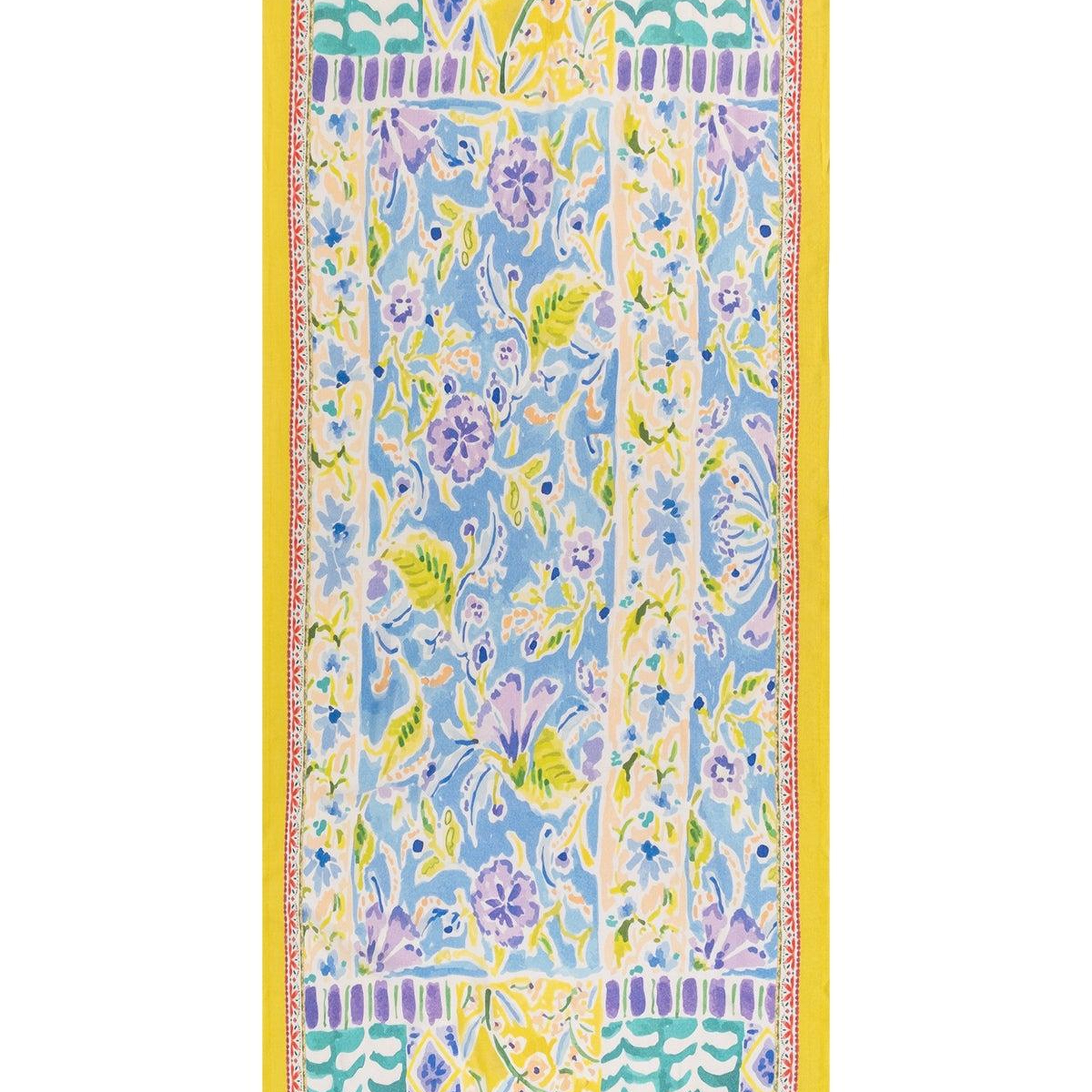 Lacivert Jas İpekli Baskılı Pareo Şal 70x180 cm