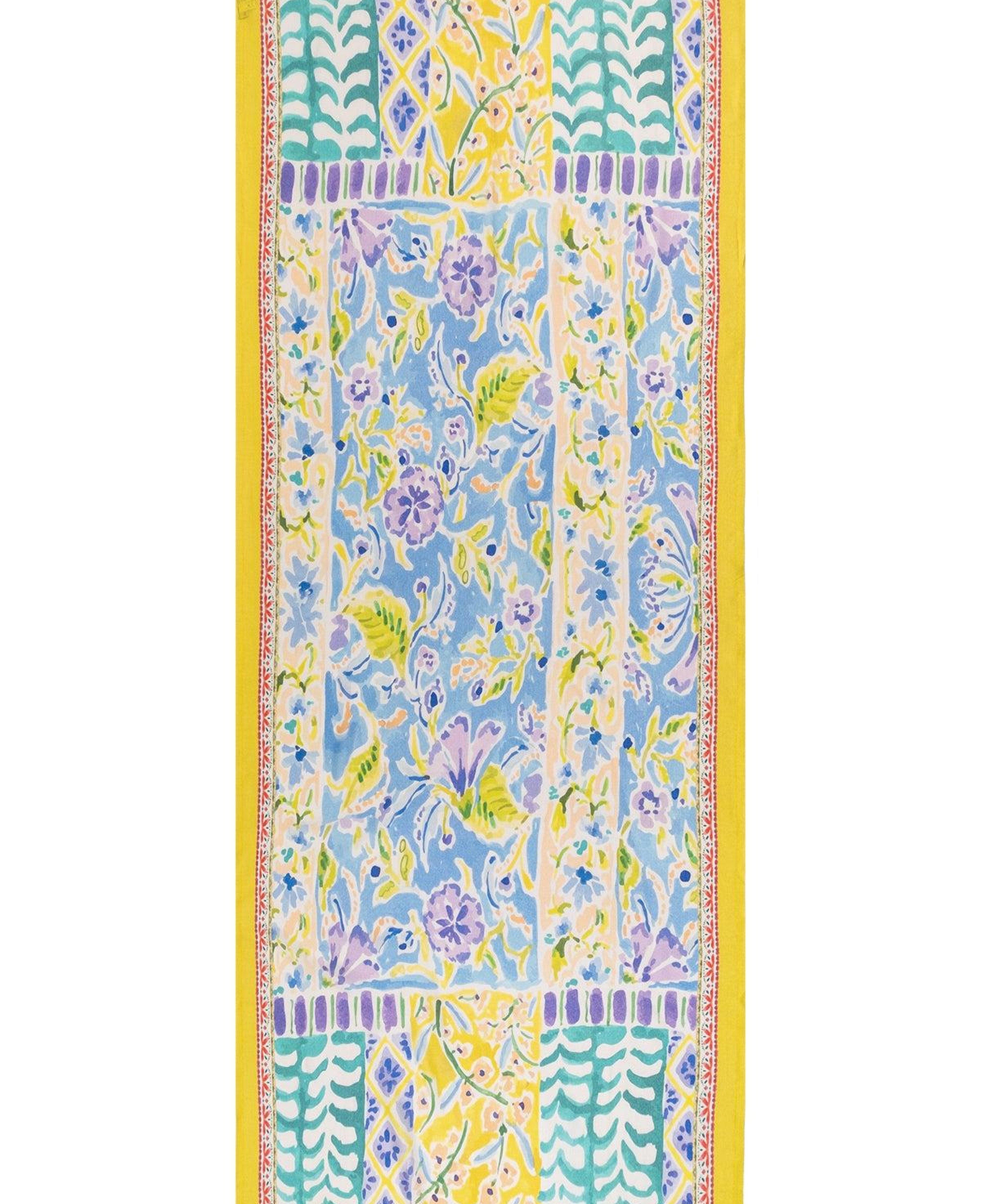 Lacivert Jas İpekli Baskılı Pareo Şal 70x180 cm