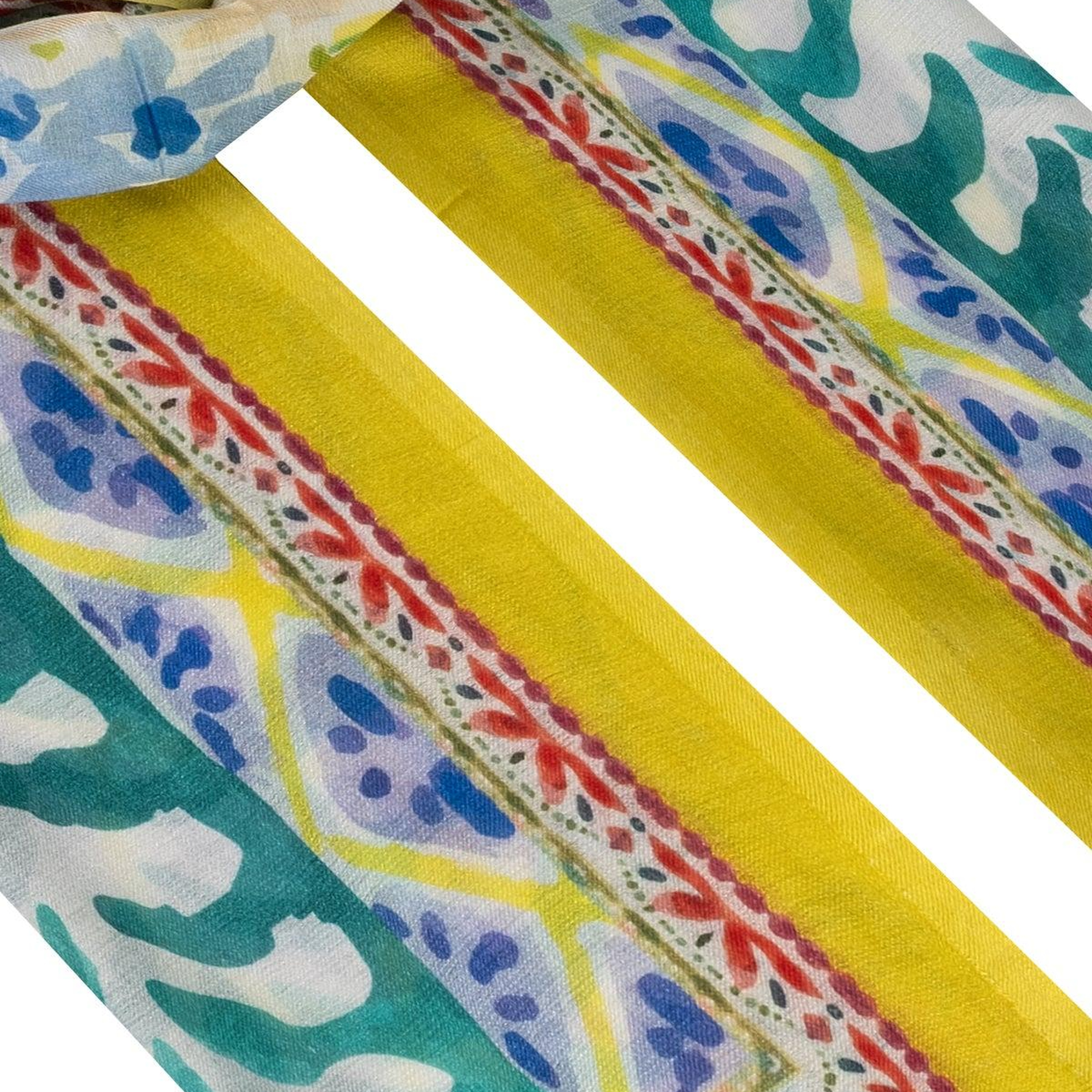 Lacivert Jas İpekli Baskılı Pareo Şal 70x180 cm