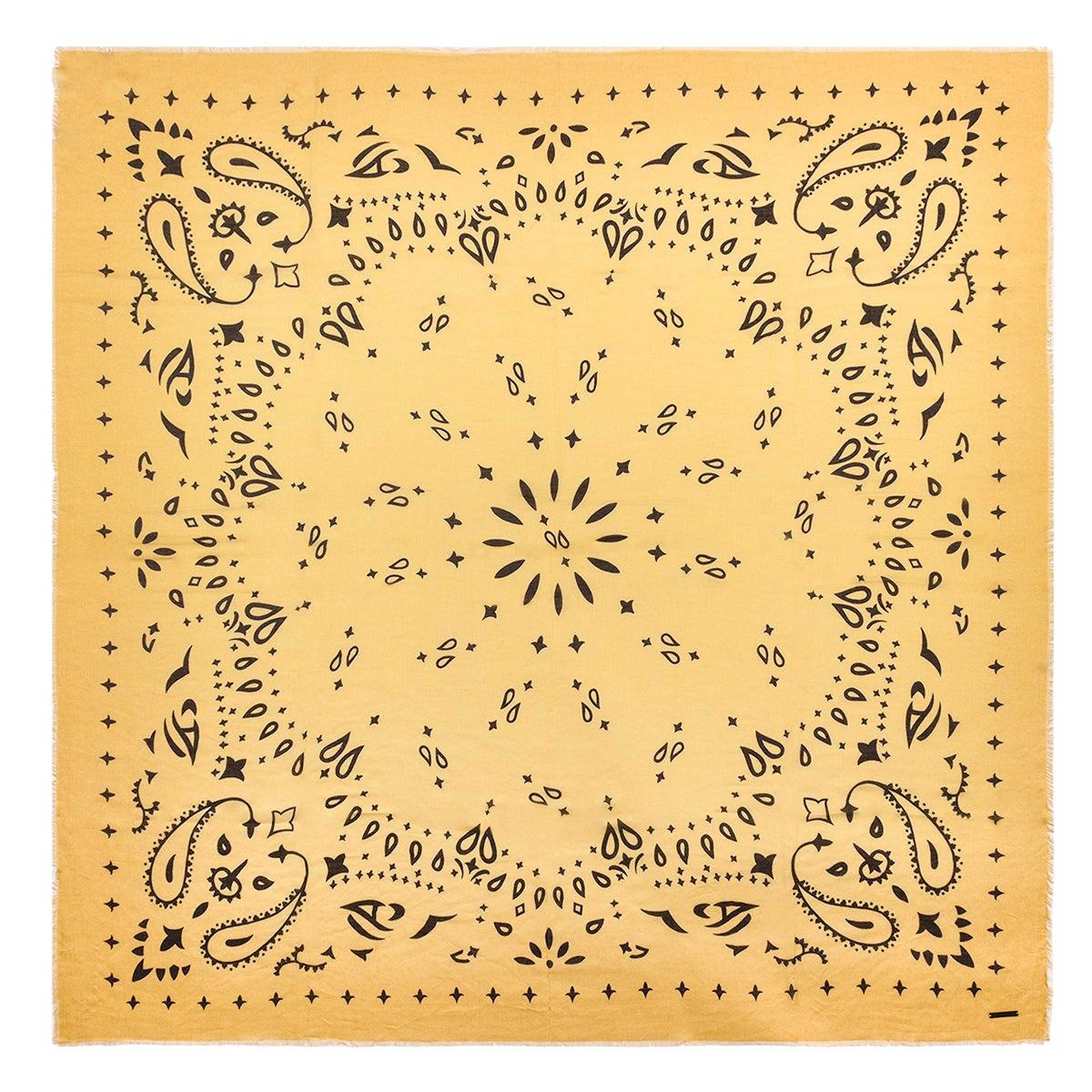 Sarı Jas ipekli Baskılı Pareo Şal 140x140 cm