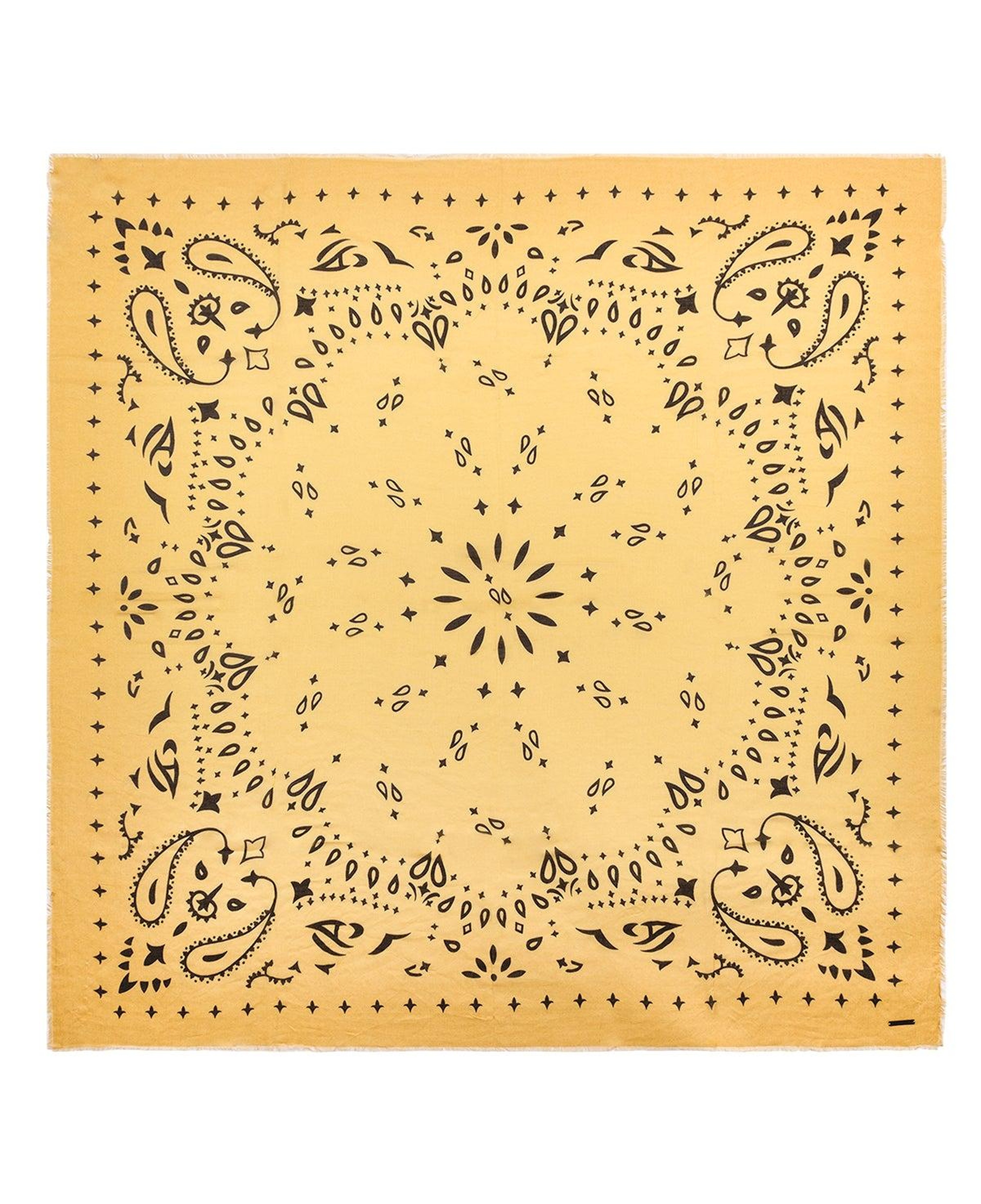 Sarı Jas ipekli Baskılı Pareo Şal 140x140 cm