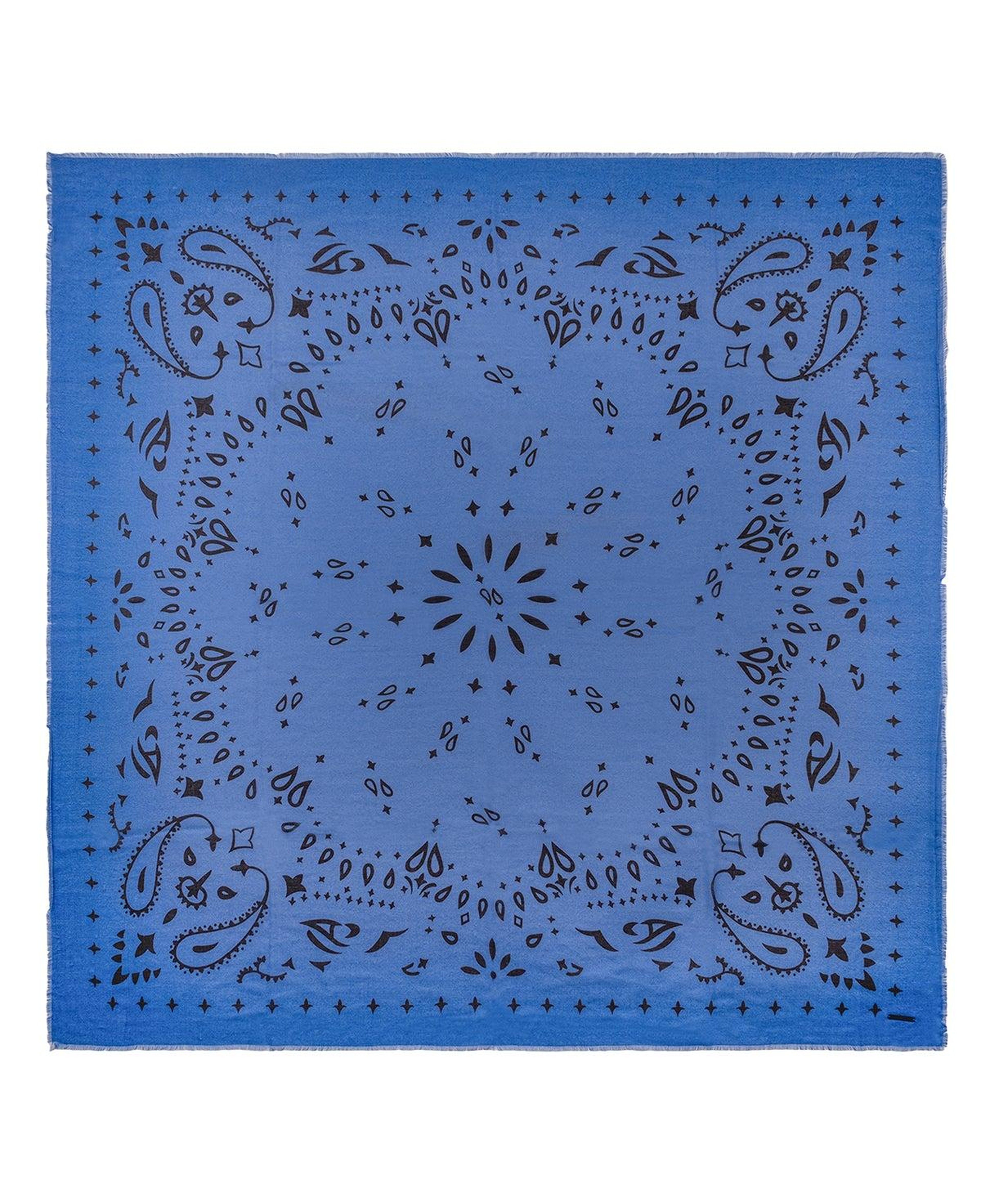 Mavi Jas ipekli Baskılı Pareo Şal 140x140 cm
