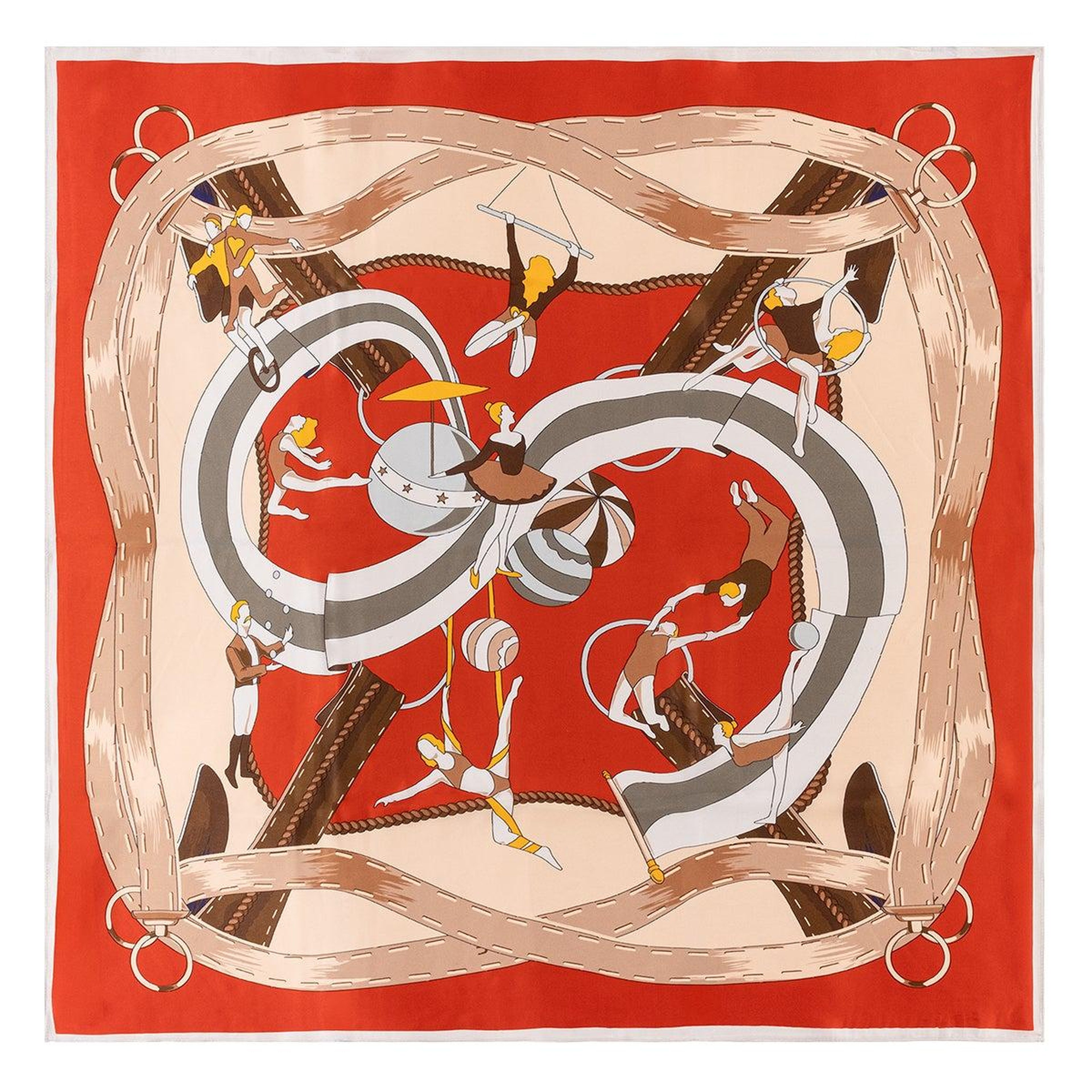 Kırmızı Lara Saf İpek Kare Eşarp 90x90 cm