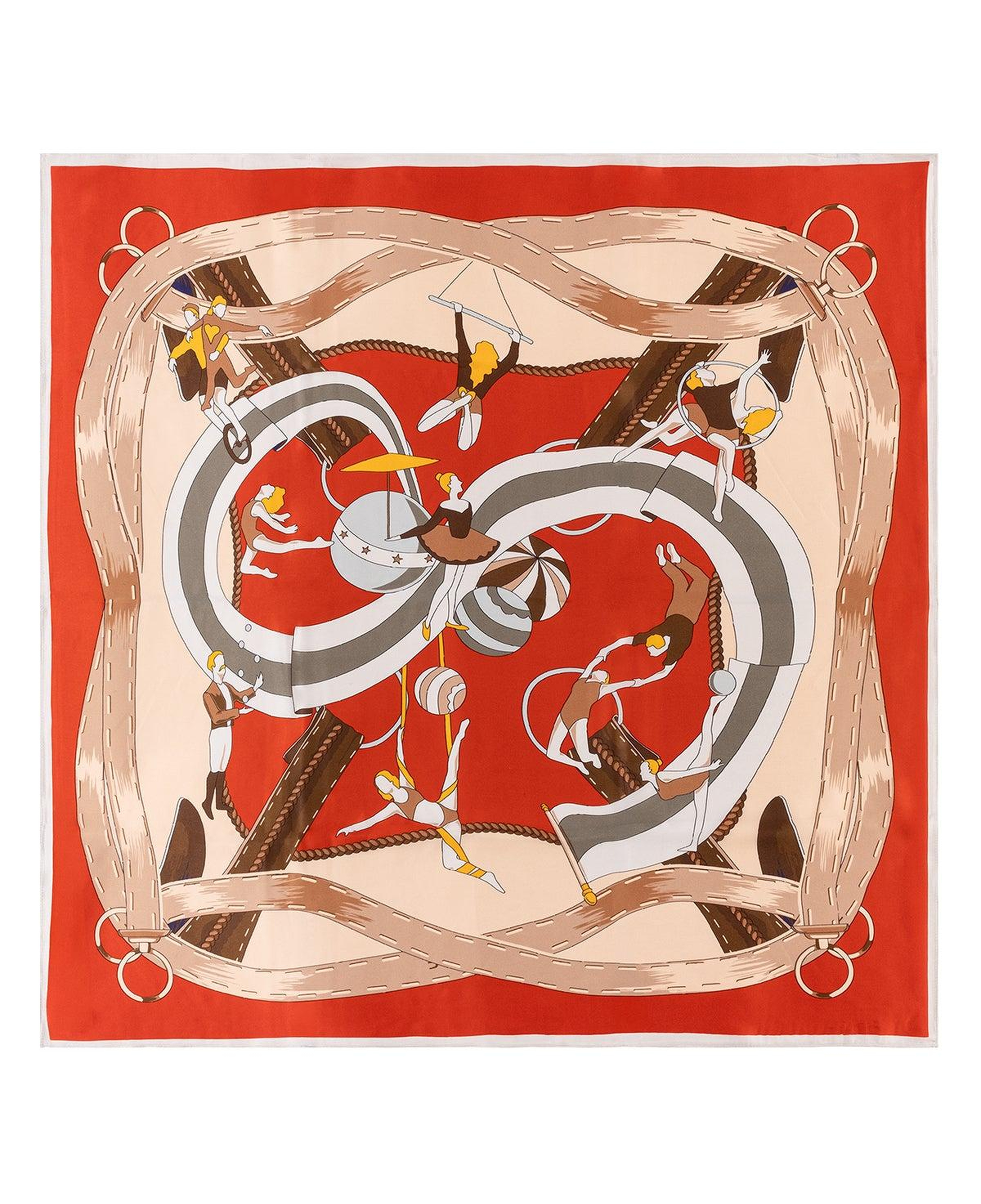 Kırmızı Lara Saf İpek Kare Eşarp 90x90 cm