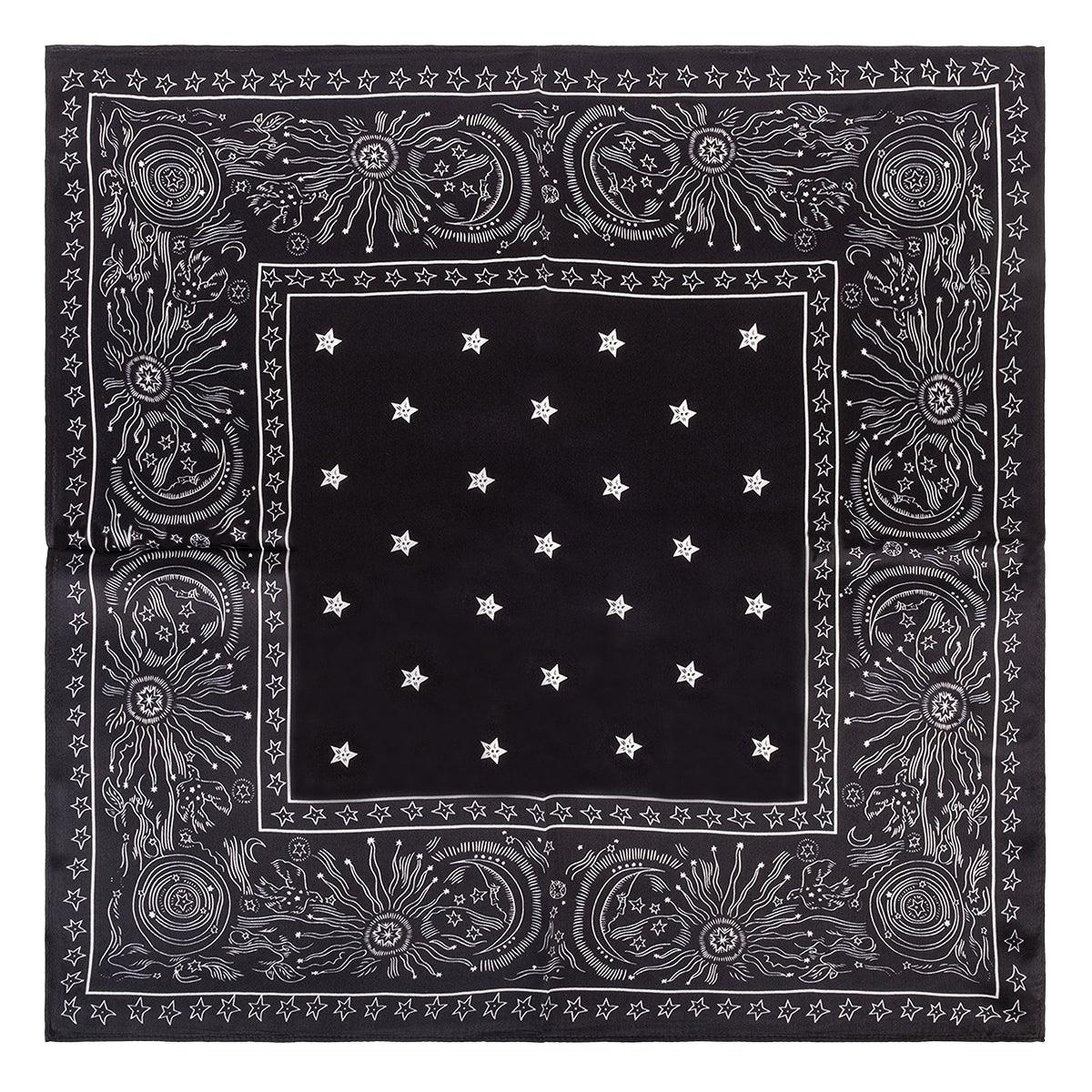 Siyah Laila Saf İpek Küçük Kare Eşarp 53x53 cm