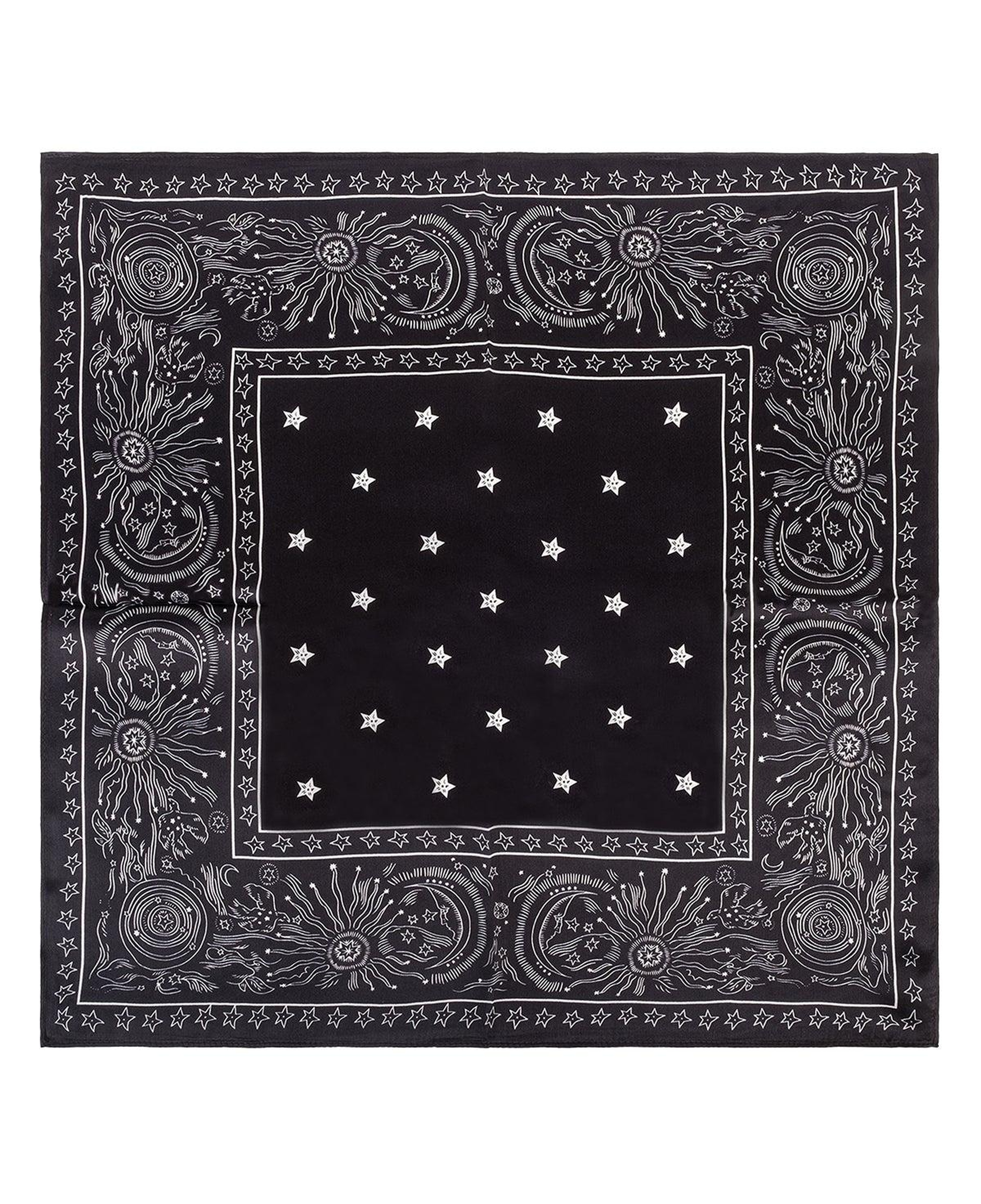 Siyah Laila Saf İpek Küçük Kare Eşarp 53x53 cm
