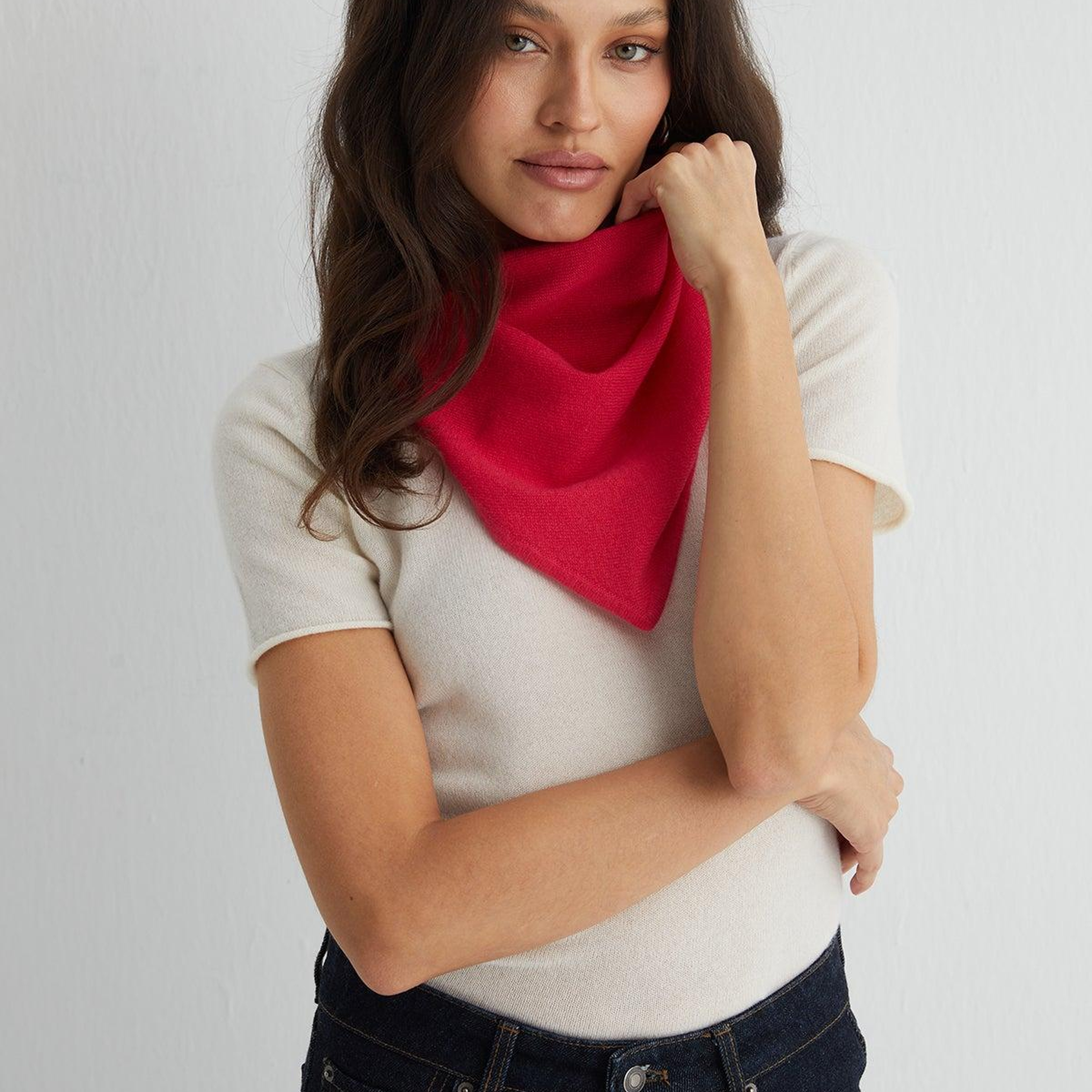 Karpuz Rose Saf Kaşmir Fular Bandana
