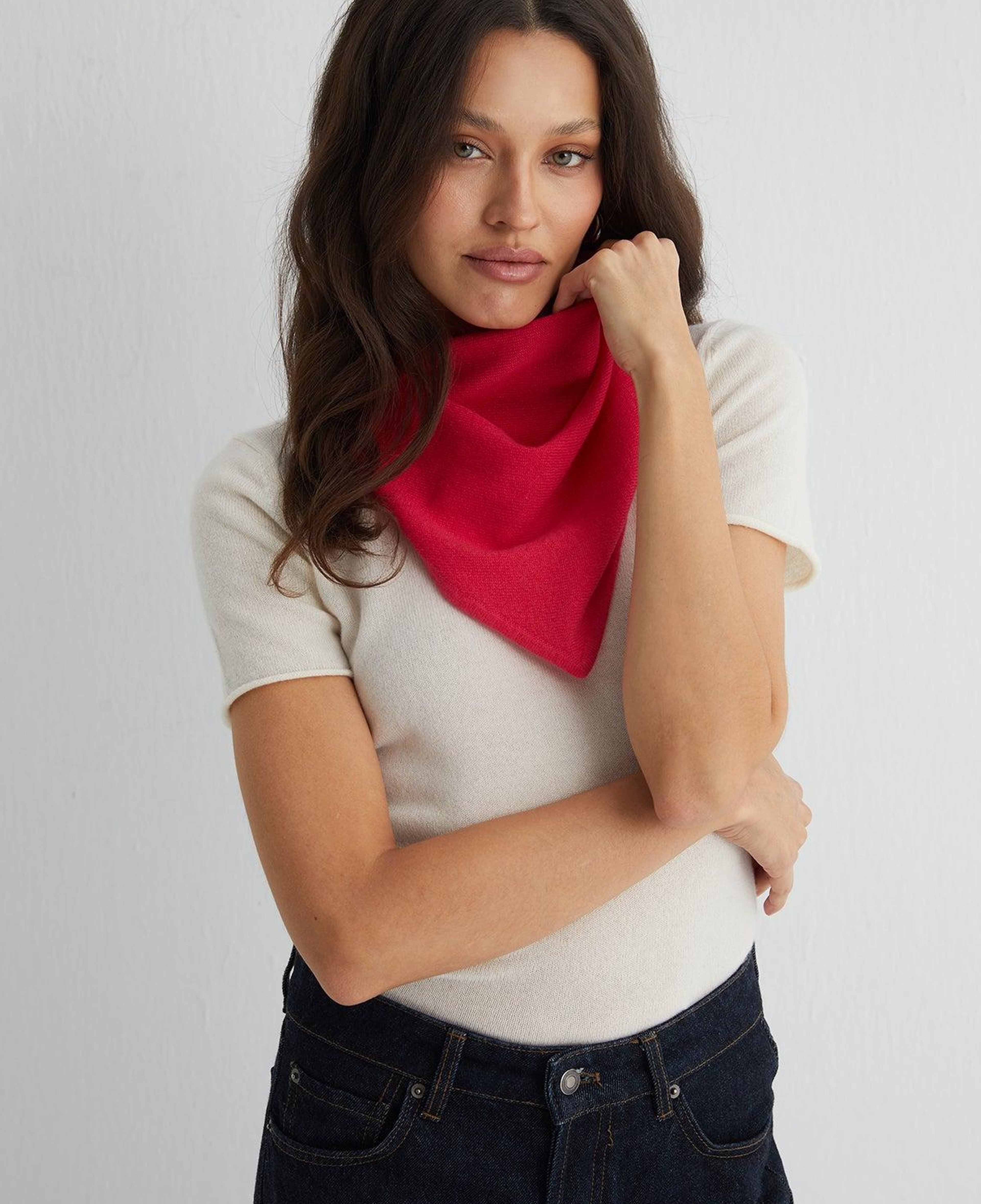 Karpuz Rose Saf Kaşmir Fular Bandana