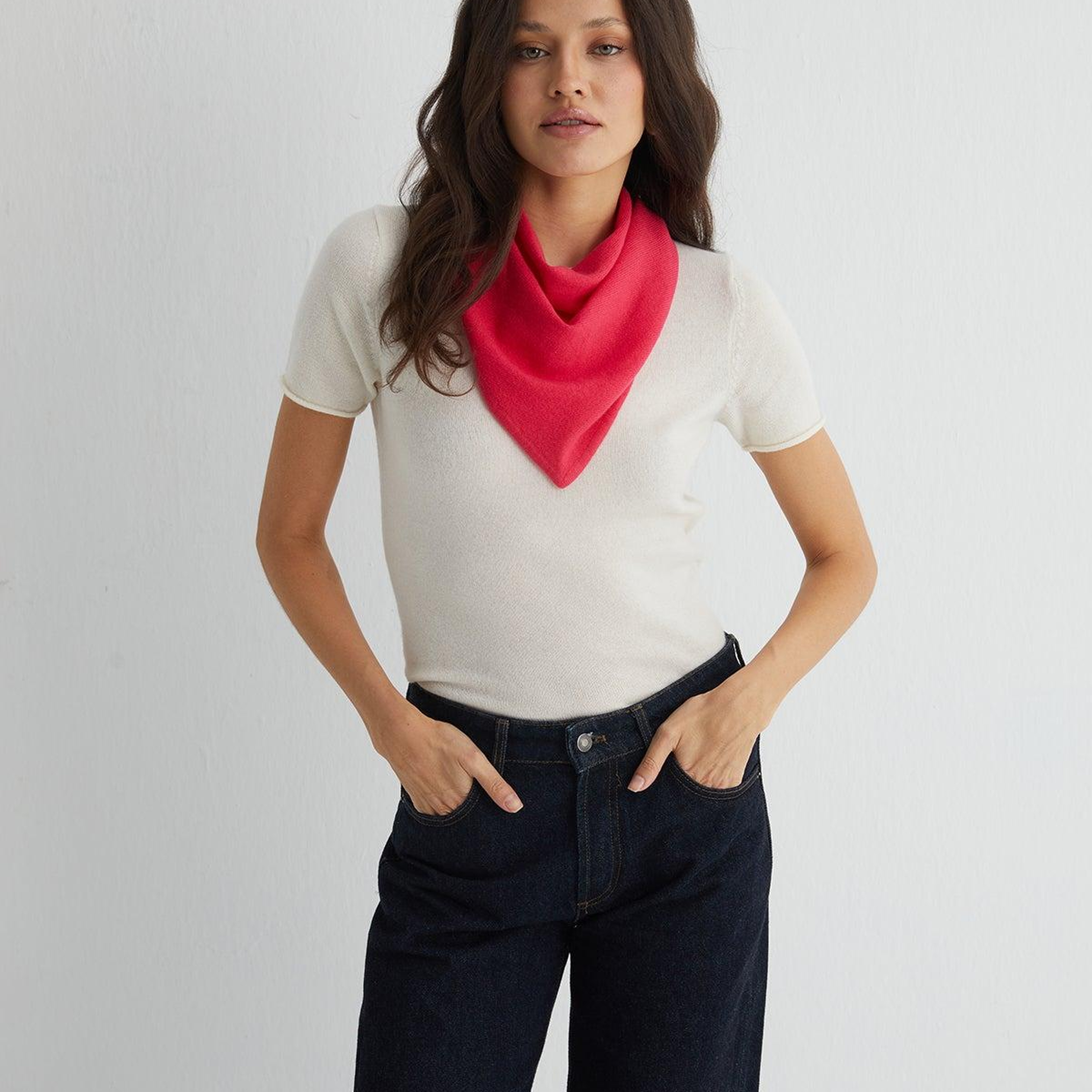 Karpuz Rose Saf Kaşmir Fular Bandana