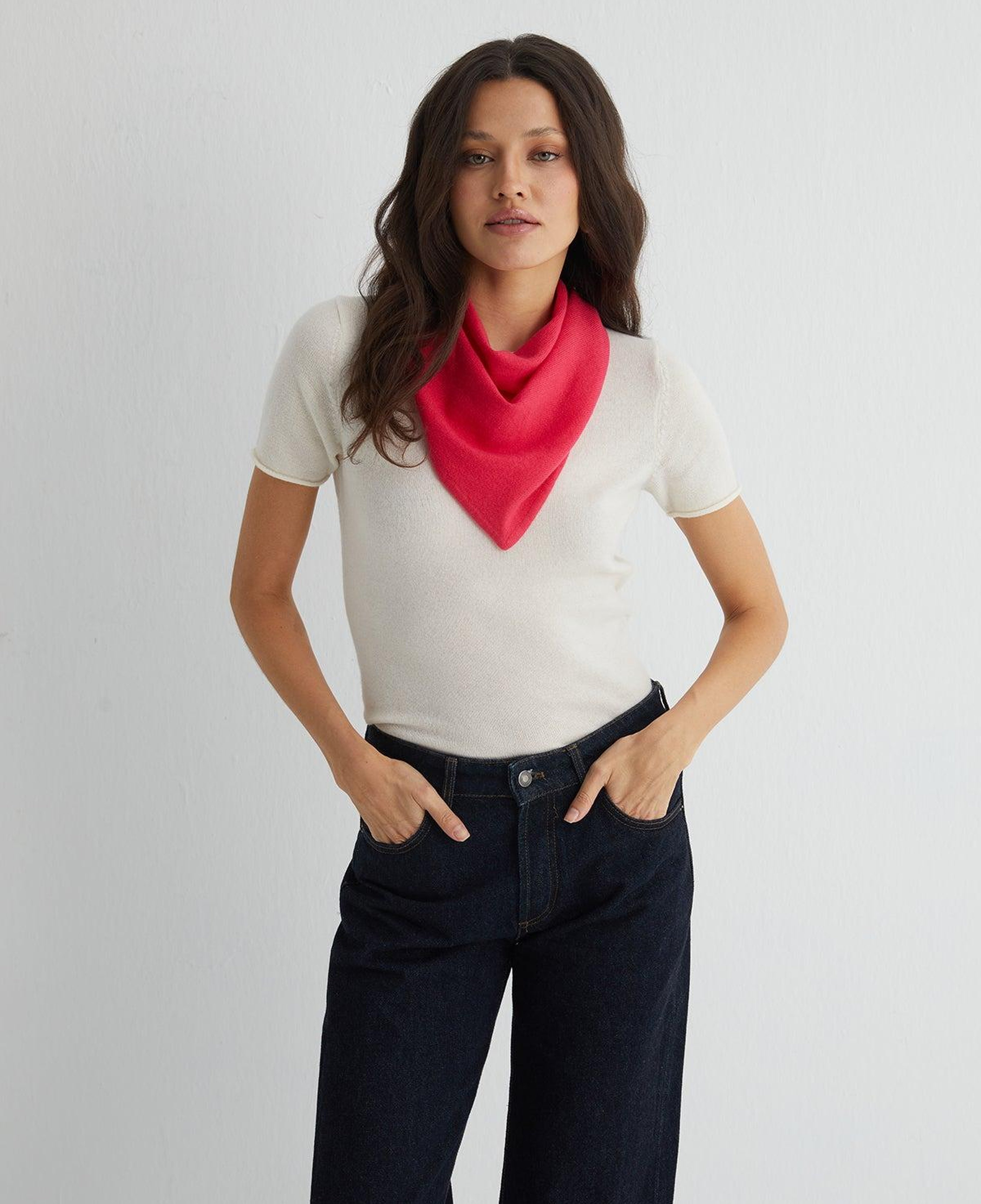 Karpuz Rose Saf Kaşmir Fular Bandana