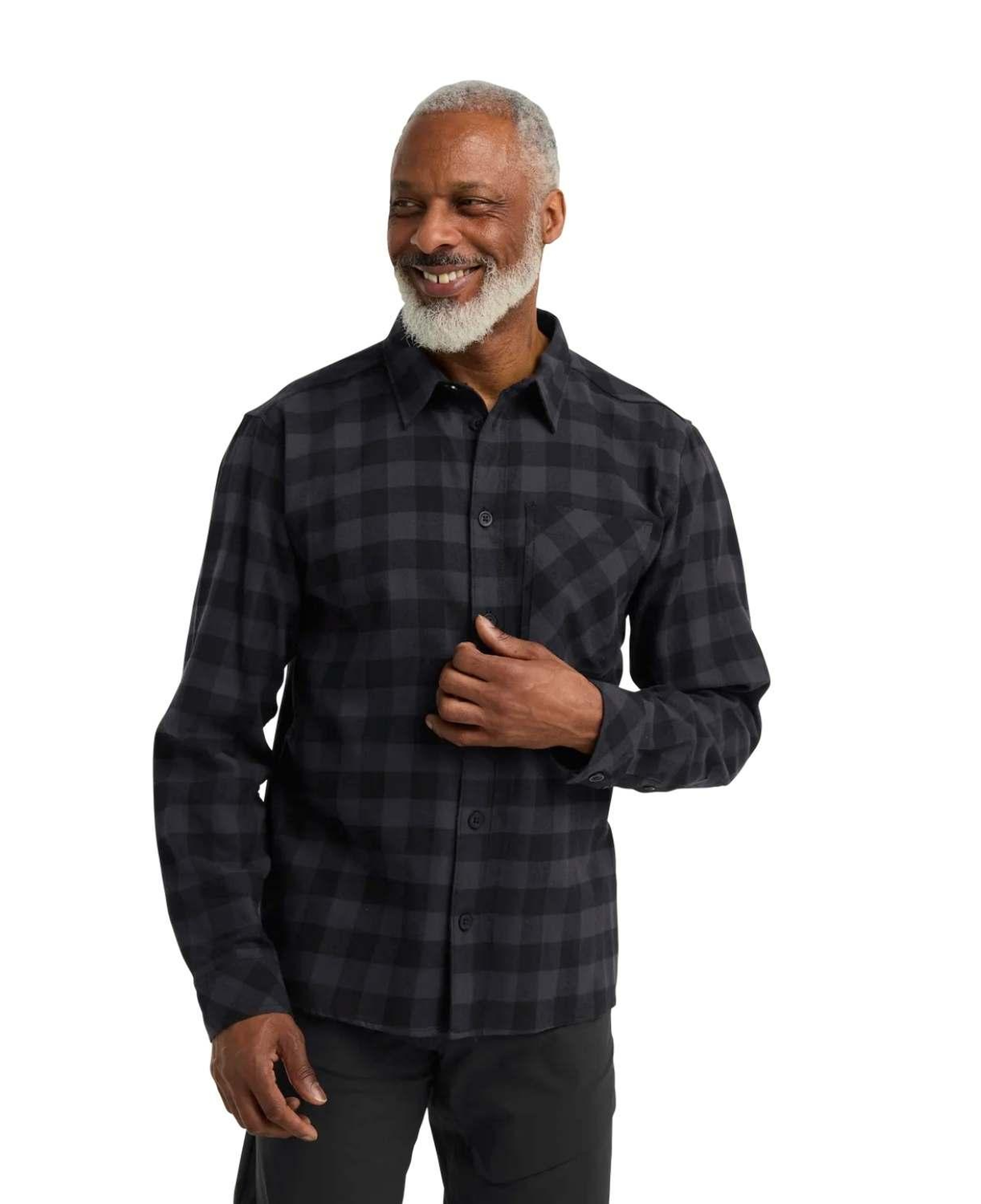 Jack Wolfskin Lite Flannel Erkek Gri Gömlek