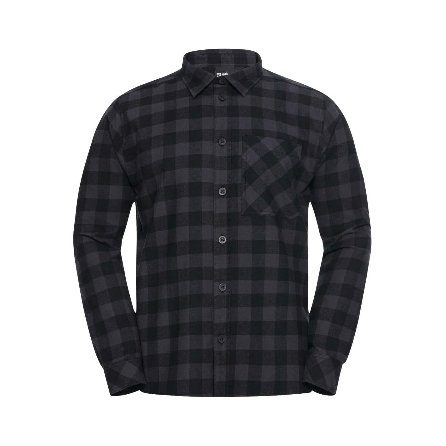 Jack Wolfskin Lite Flannel Erkek Gri Gömlek