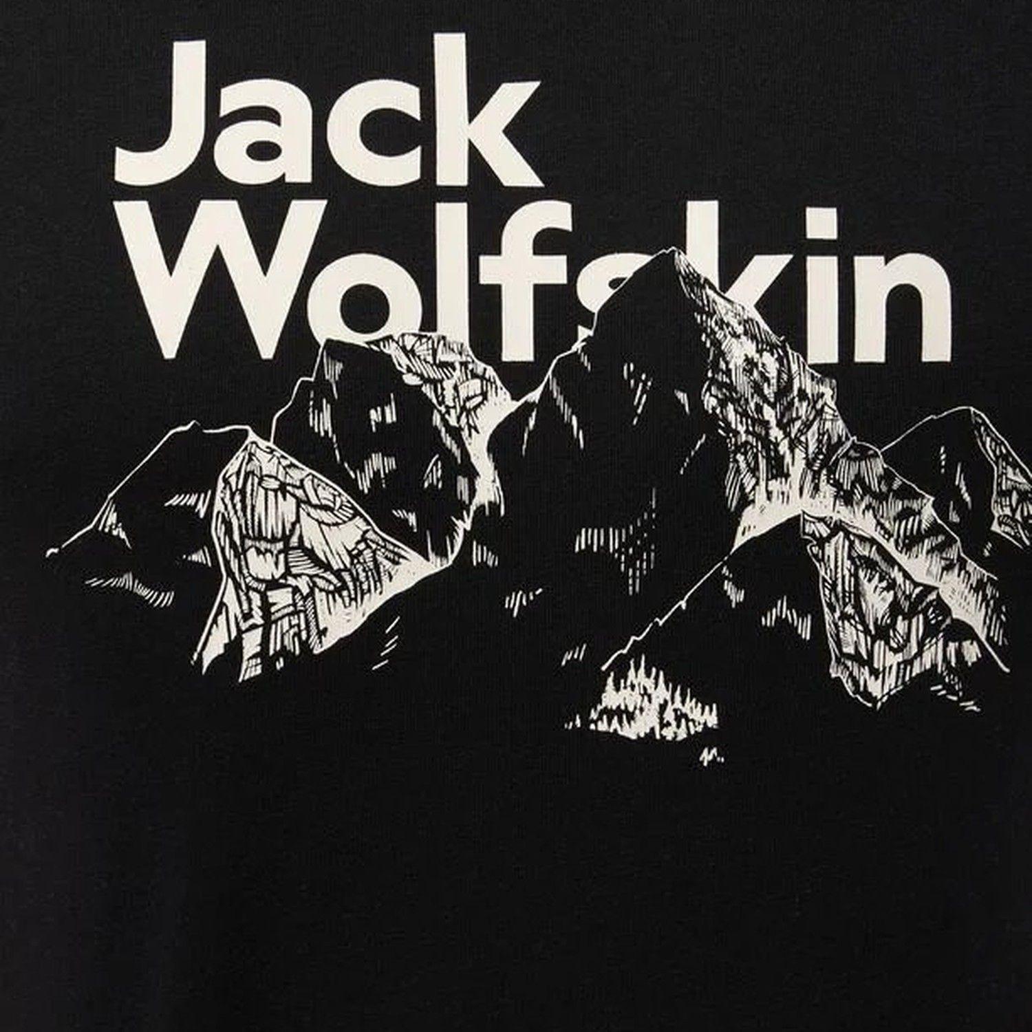 Jack Wolfskin Bergblick Erkek Siyah Tişört
