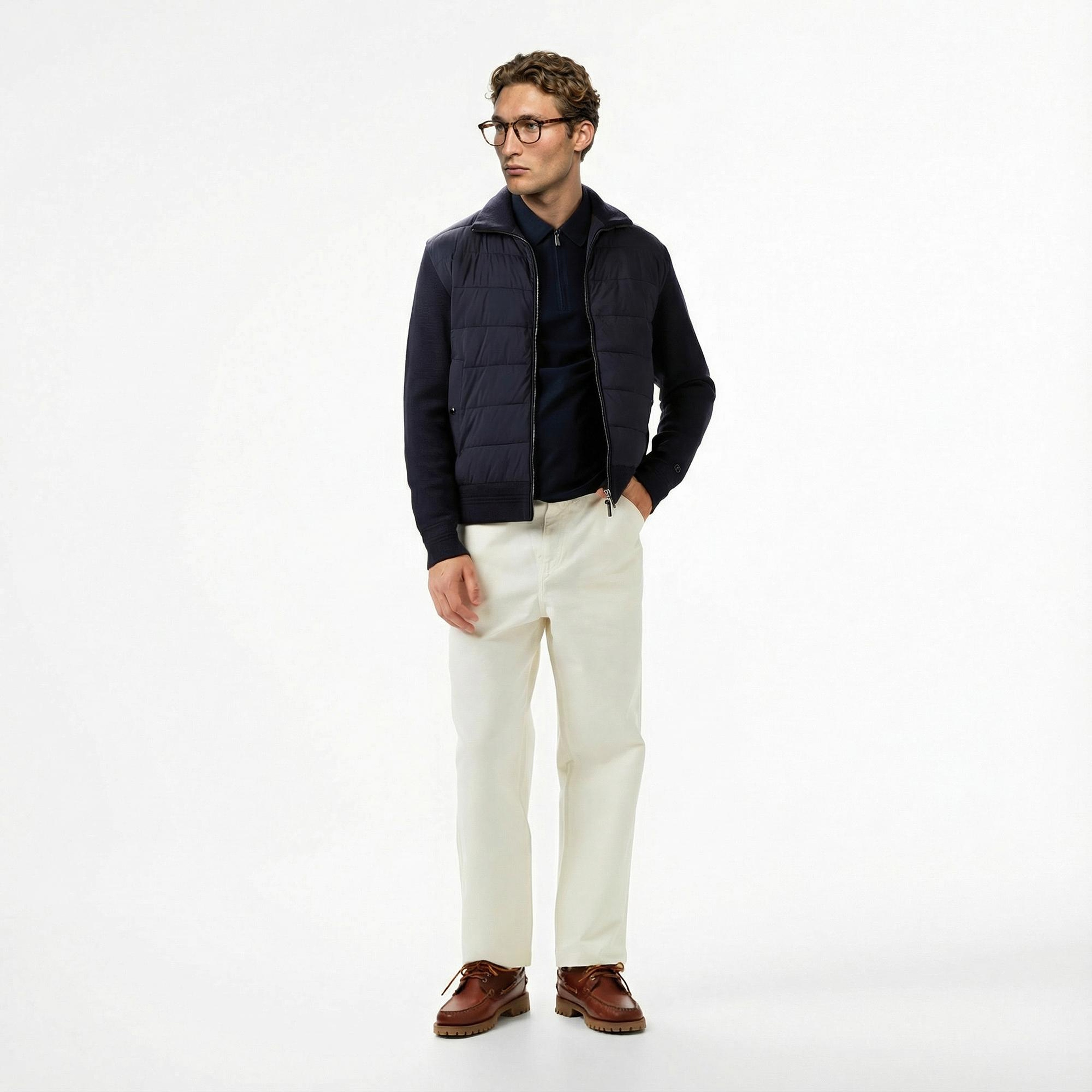 Tommy Hilfiger Mixed Media Erkek Lacivert Ceket