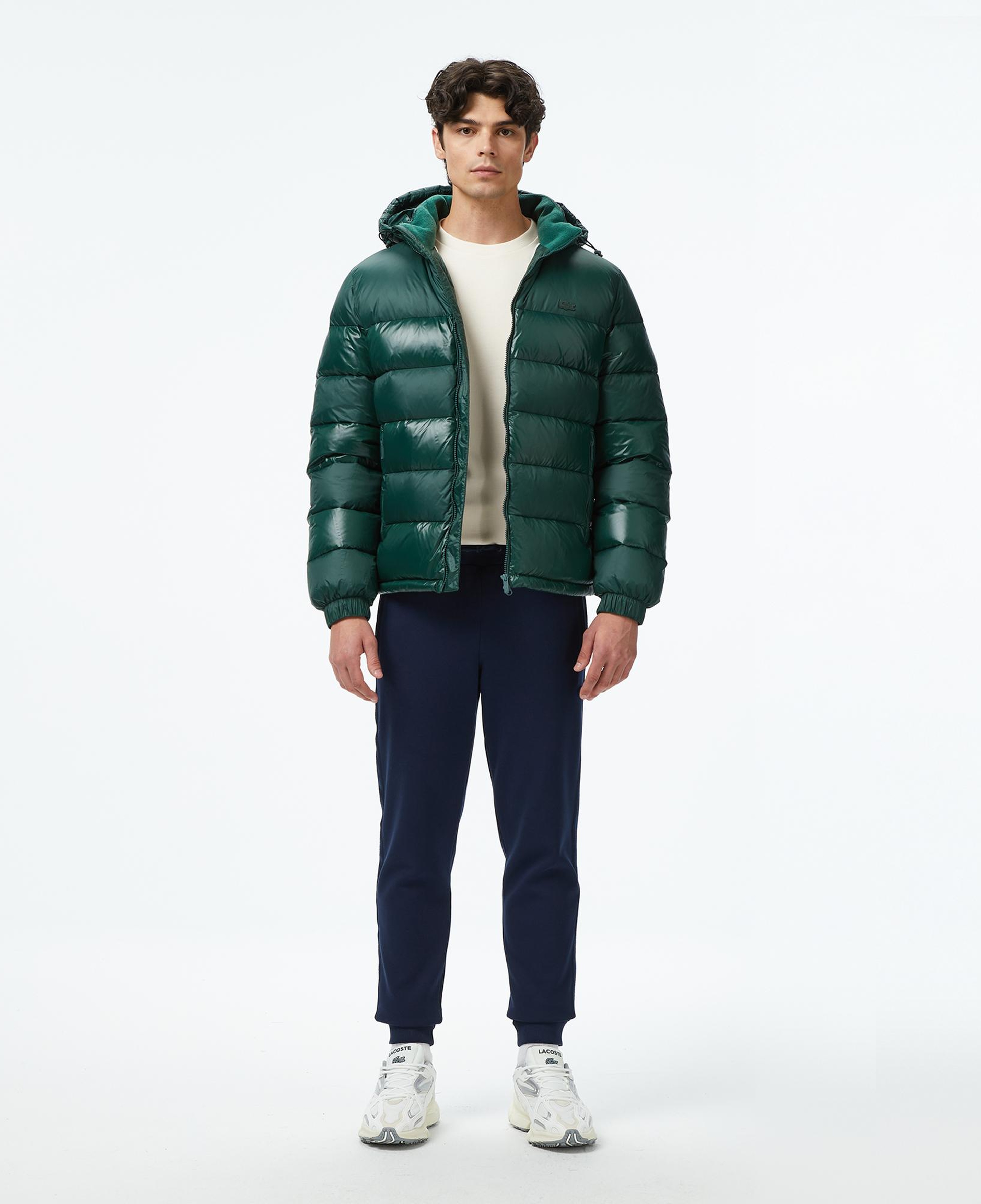 Lacoste Erkek Relaxed Fit Kapüşonlu Koyu Yeşil Mont