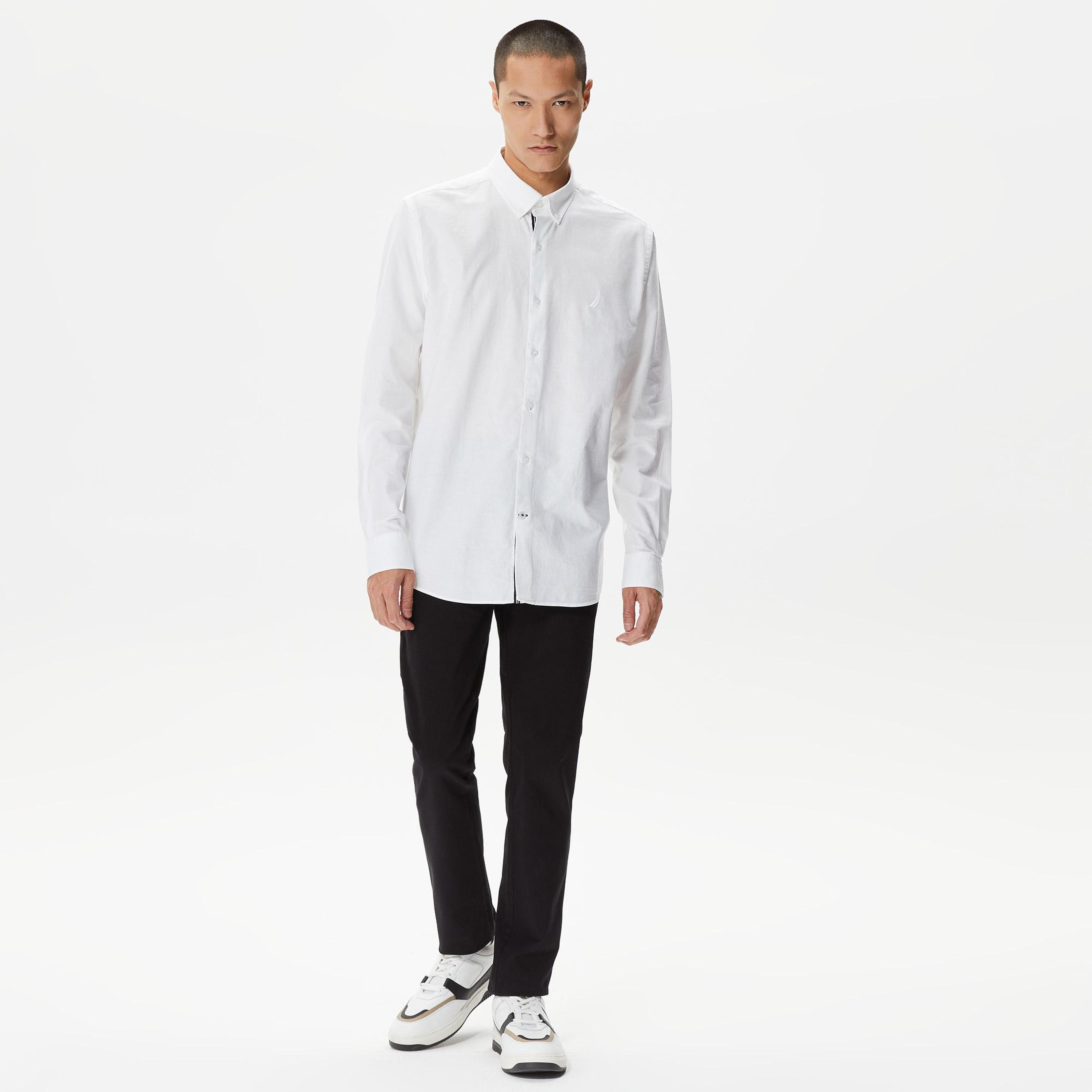 Nautica Erkek Beyaz Classic Fit Gömlek
