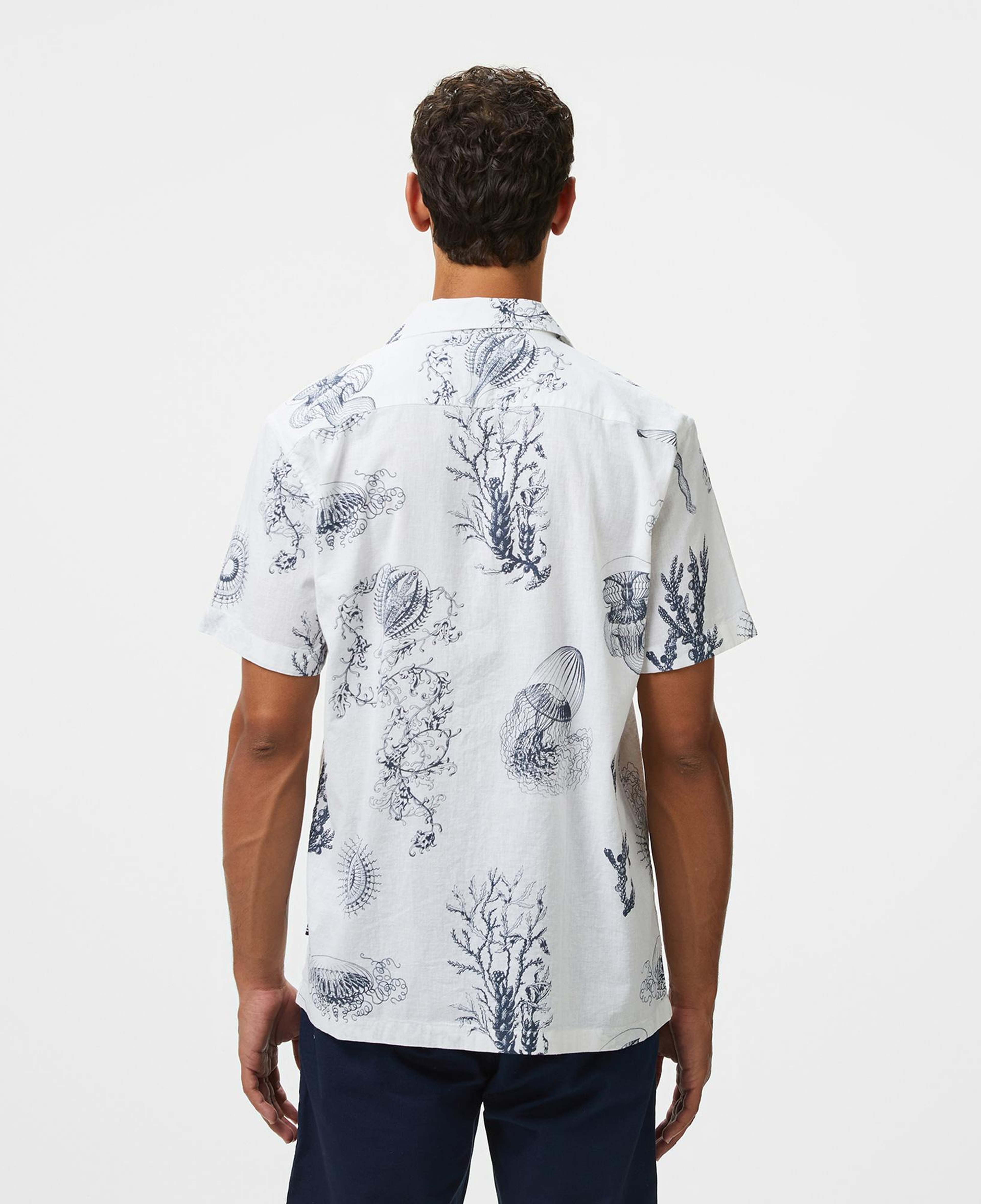 Nautica Erkek Beyaz Classic Fit Desenli Gömlek