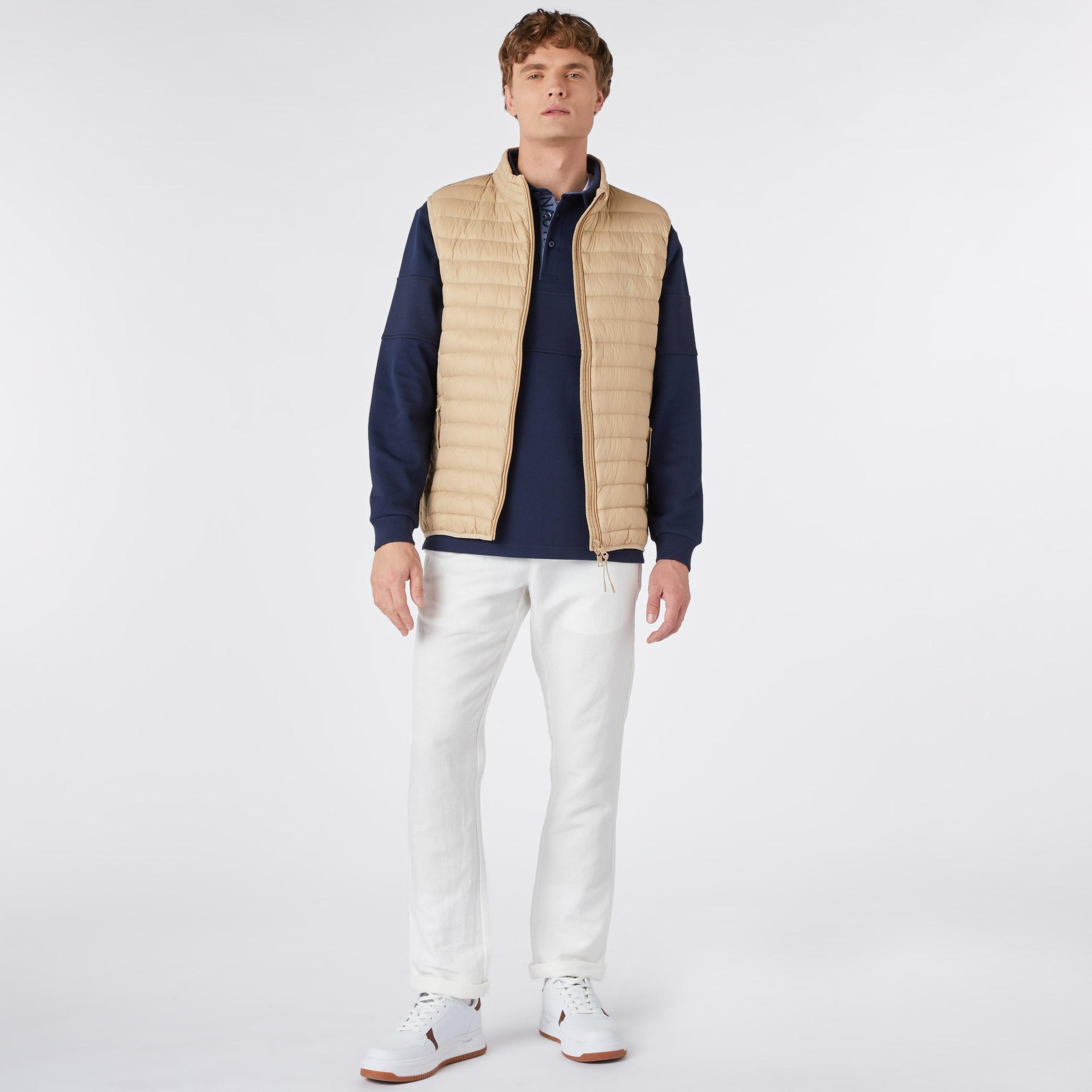 Nautica Erkek Bej Standart Fit Yelek