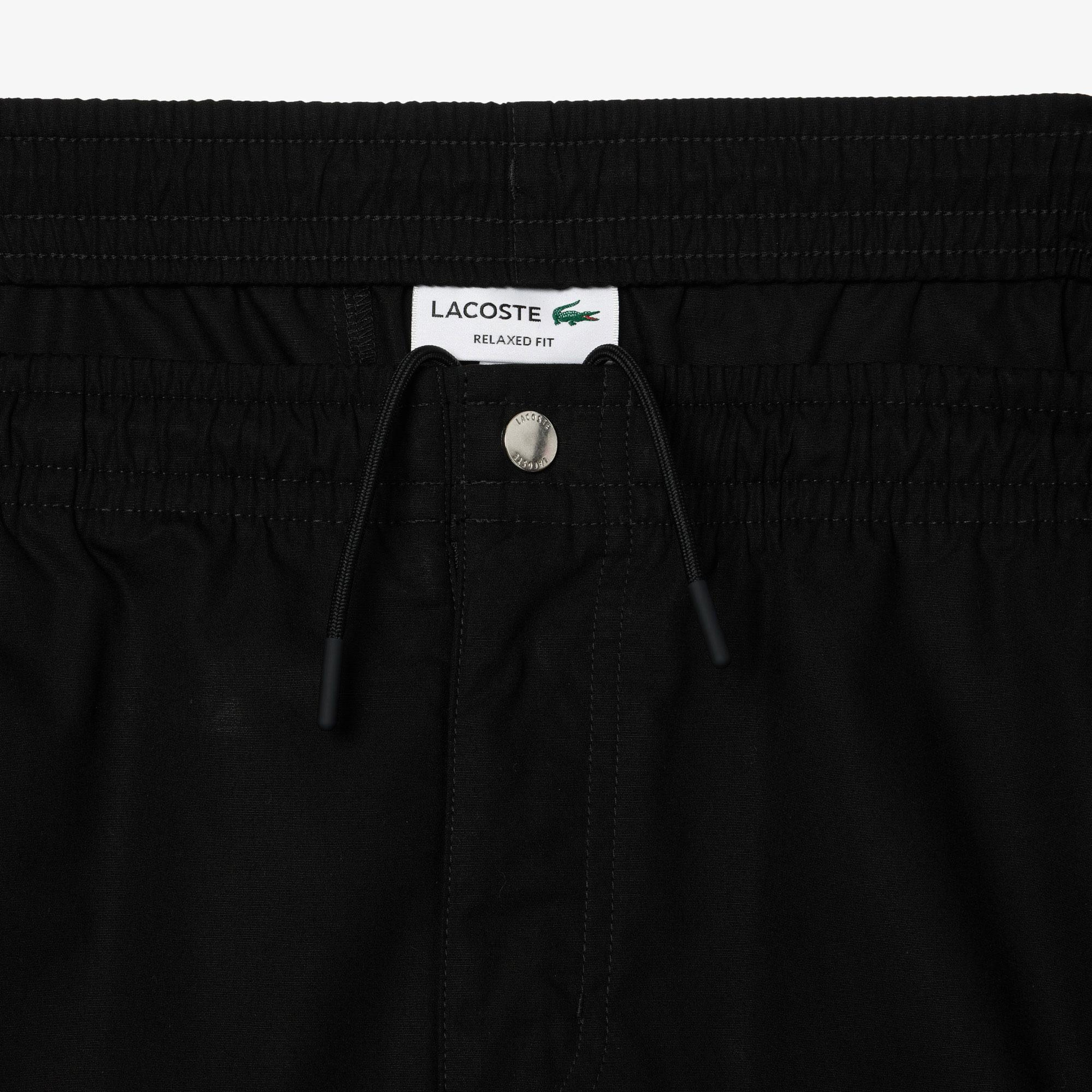 Erkek Relaxed Fit Fermuarlı Siyah Şort