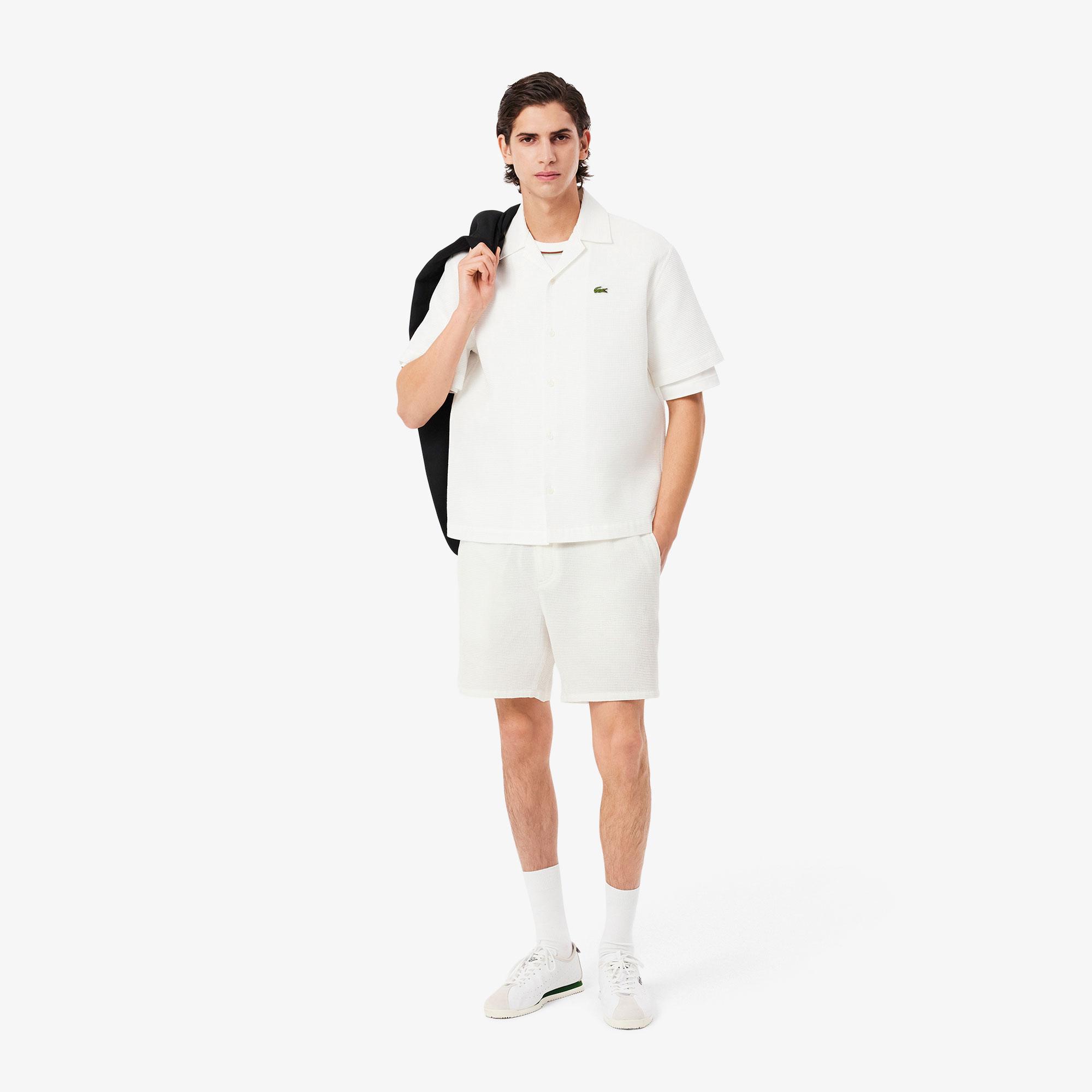 Erkek Relaxed Fit Beyaz Şort