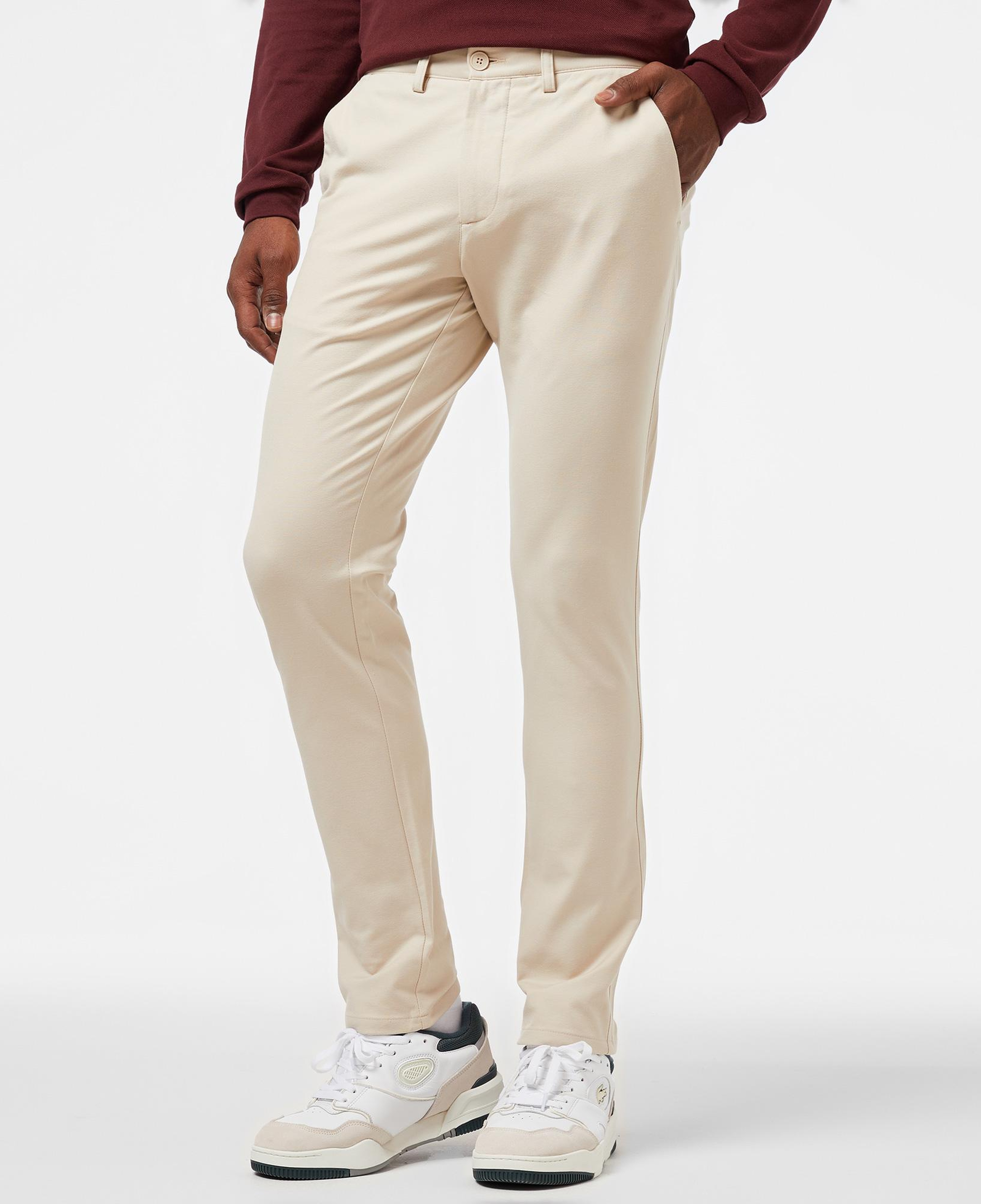 Erkek Slim Fit Chino Krem Pantolon