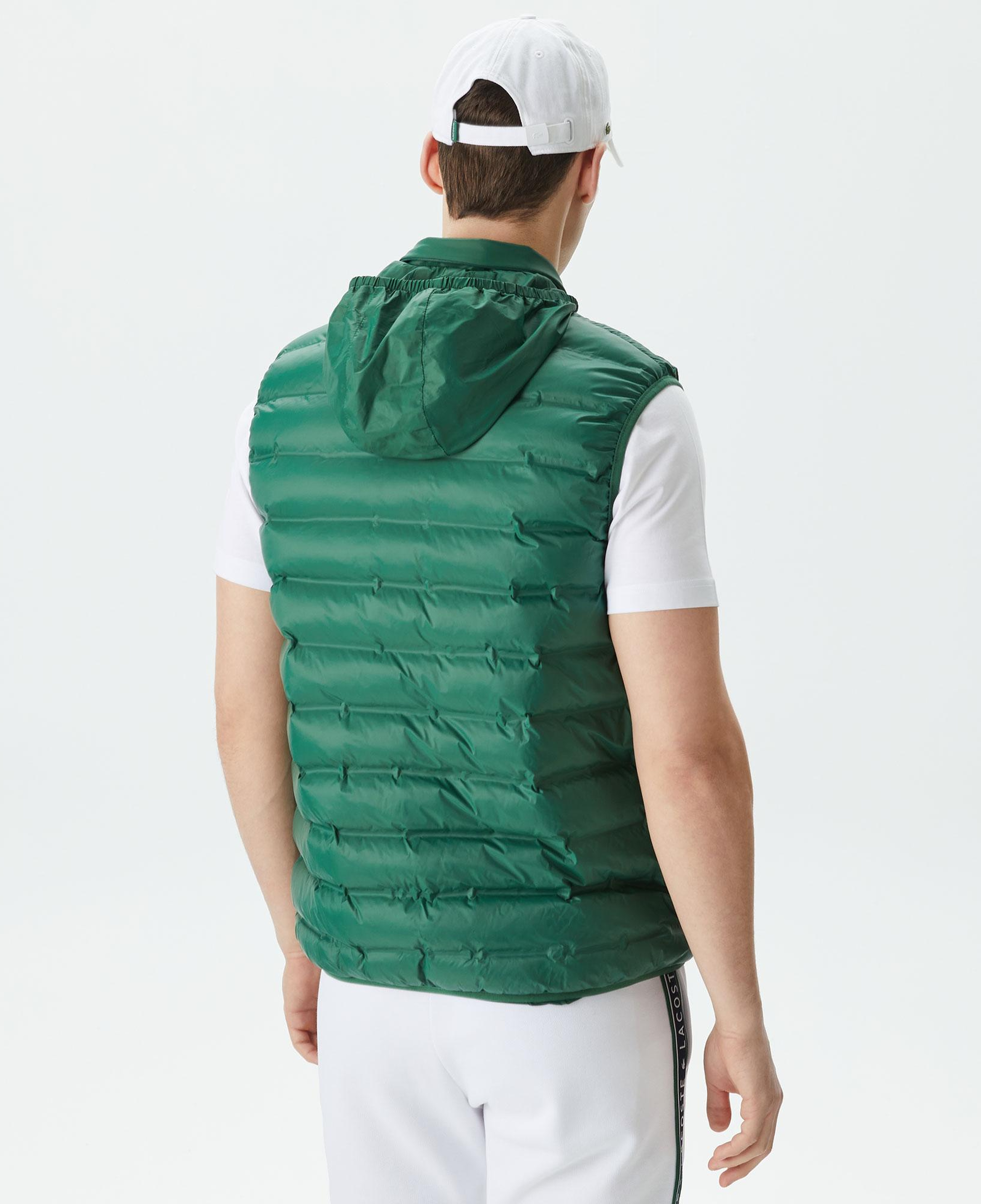 Erkek Slim Fit Kapüşonlu Yeşil Yelek